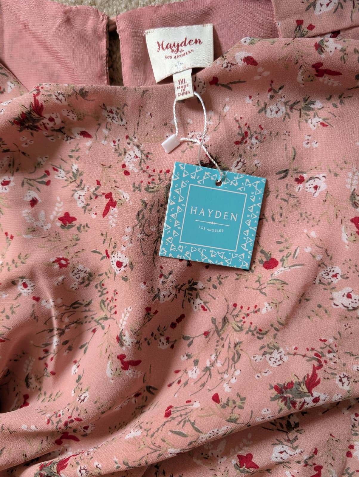 *BRAND NEW* Light Pink Floral Pleated Short Sleeve Midi Dress - photo 2