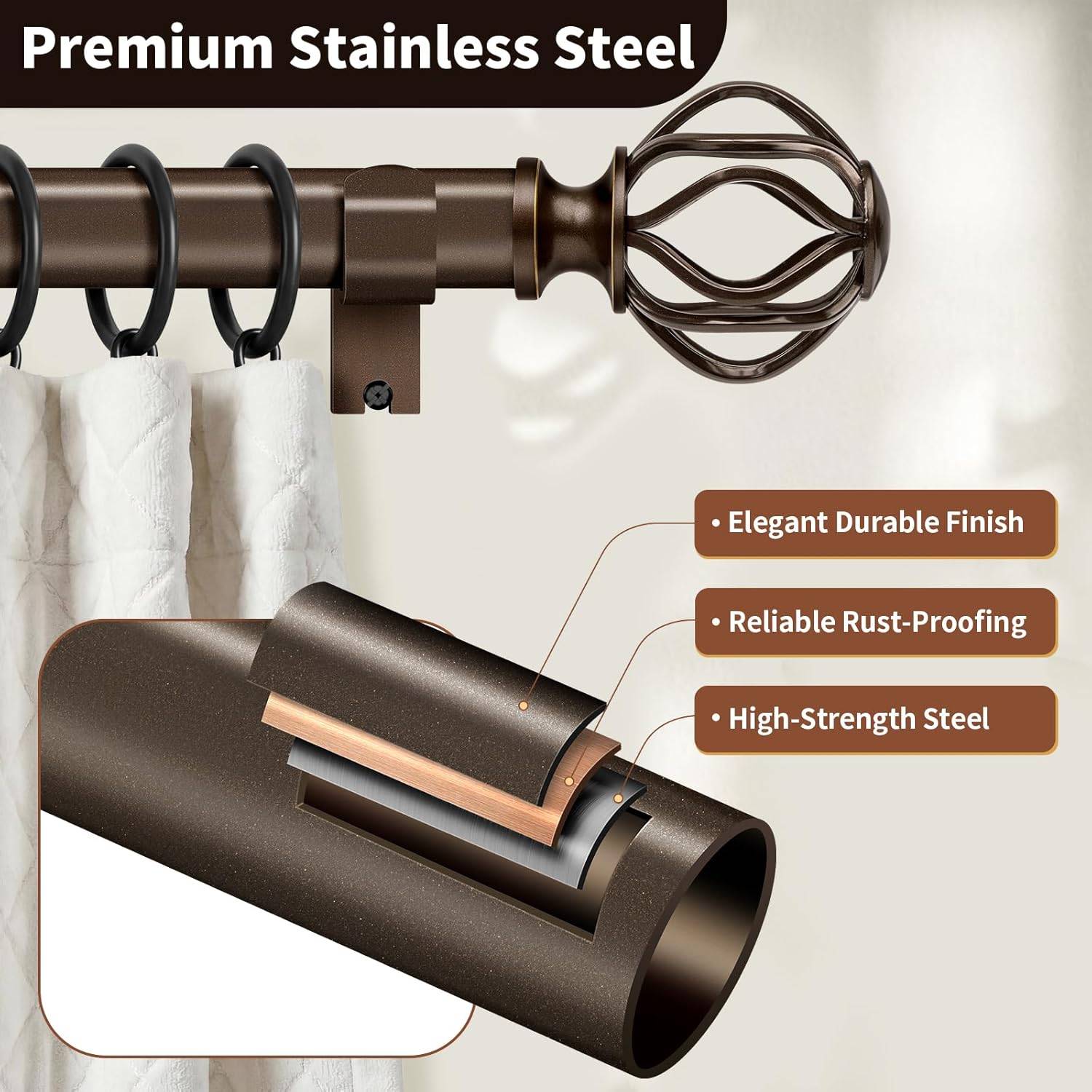Bronze Curtain Rod - photo 2