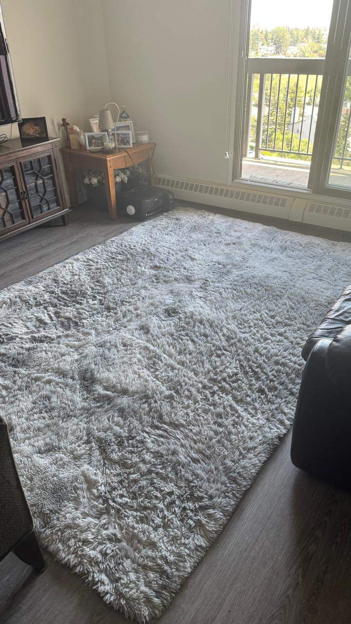 Light Grey Shaggy Area Rug 6x9 feet