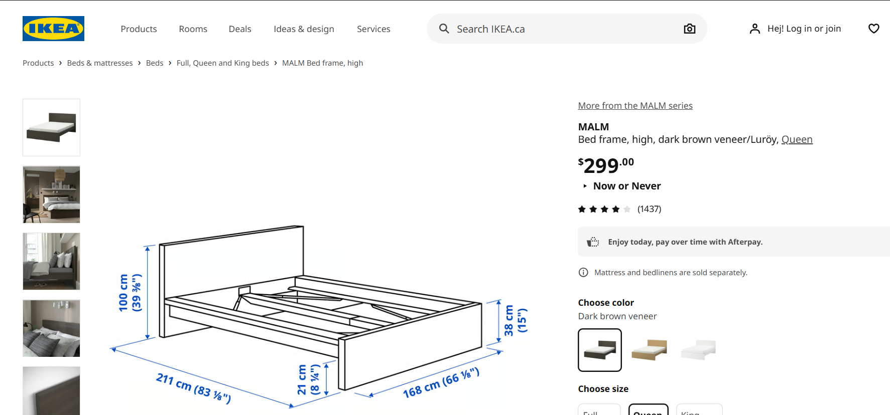 IKEA MALM Queen Bed Frame & Matching Chest Set - photo 5