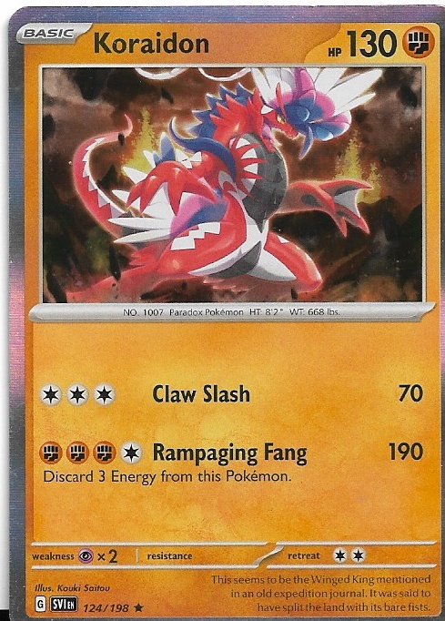Pokemon Koraidon 124/198 Scarlet & Violet Base Holo LP
