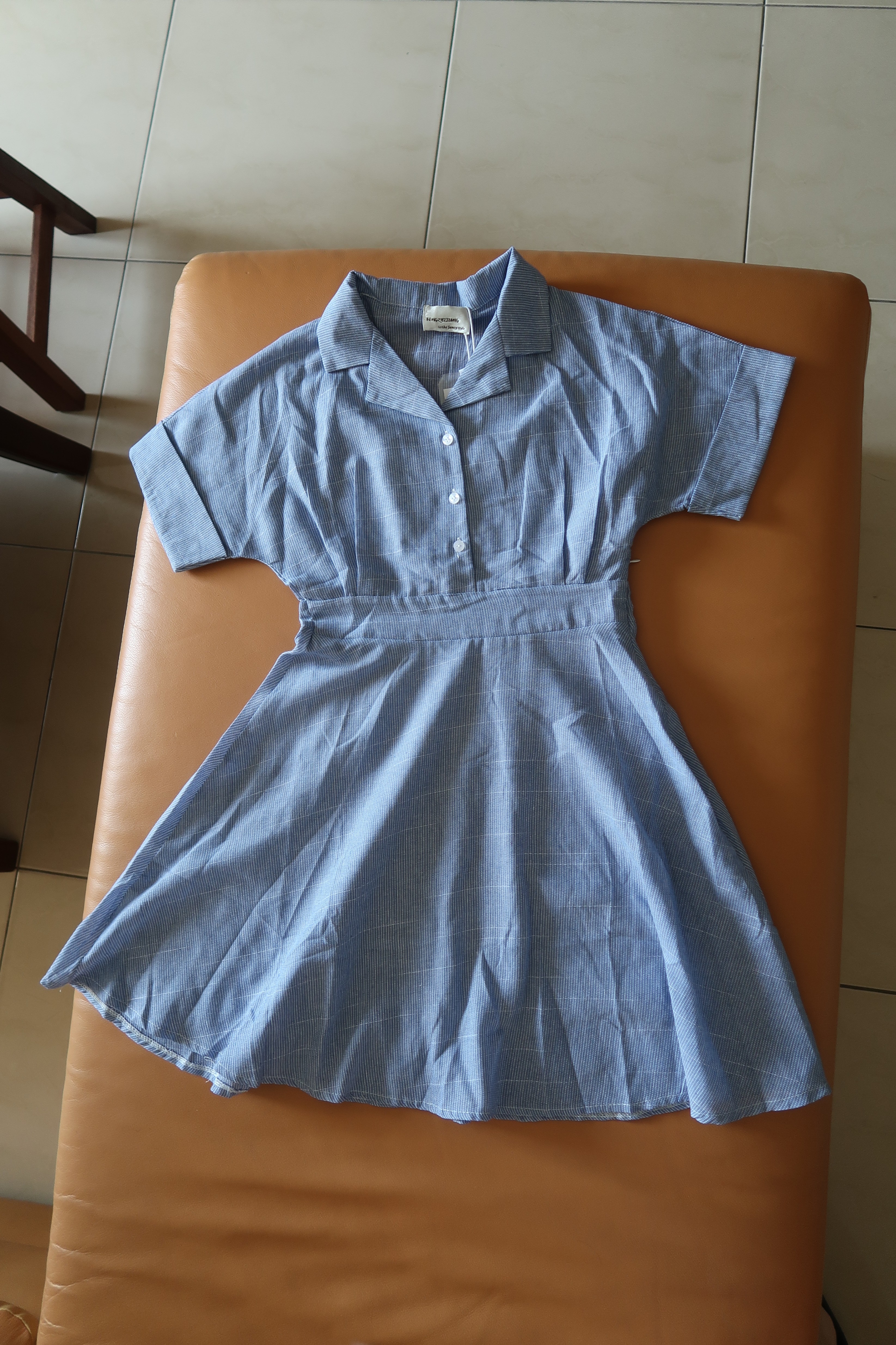 NEW Cute Blue Striped Button-Up Midi Summer Dress - photo 5