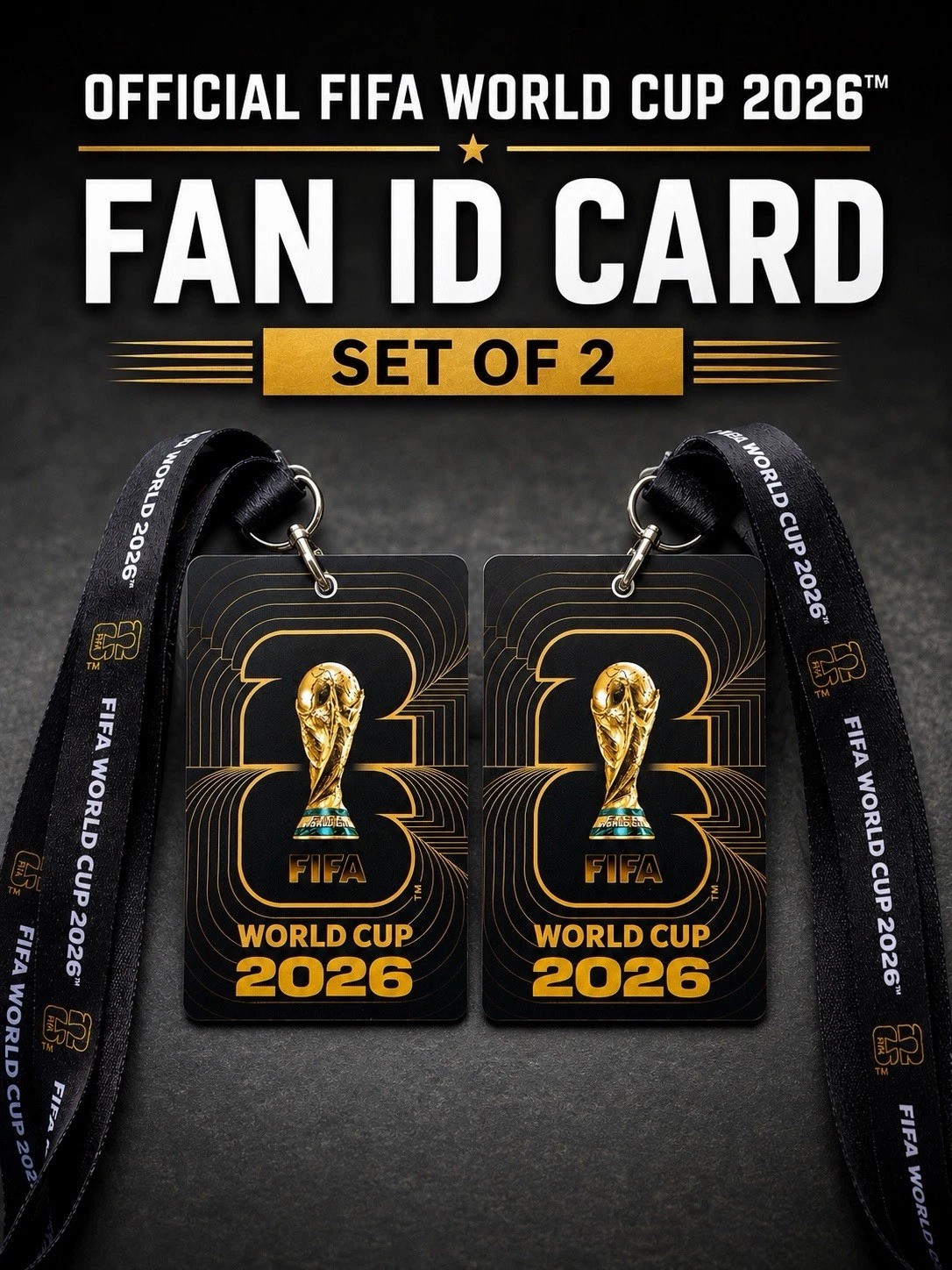 *2* x FIFA Fan Cards & Lanyards ( Set of 2 )