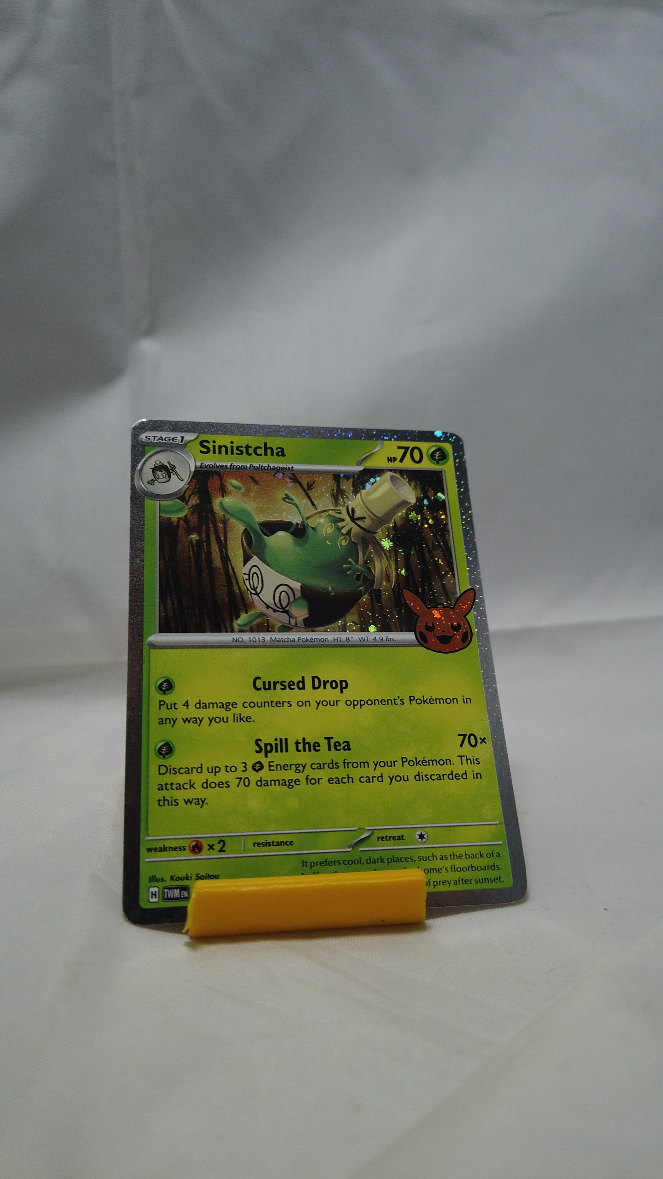 Pokemon Sinistcha 022/167 Twilight Masquerade Pumpkin Stamp Holo