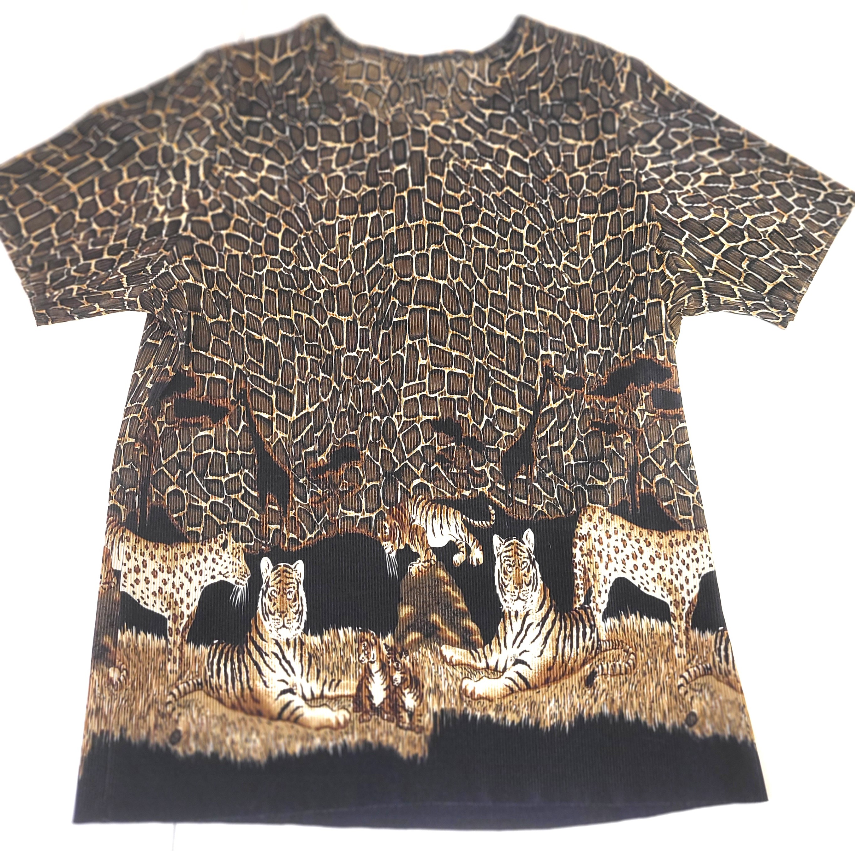 Safari Plissé Top Tiger Leopard Short Sleeve Blouse - photo 5
