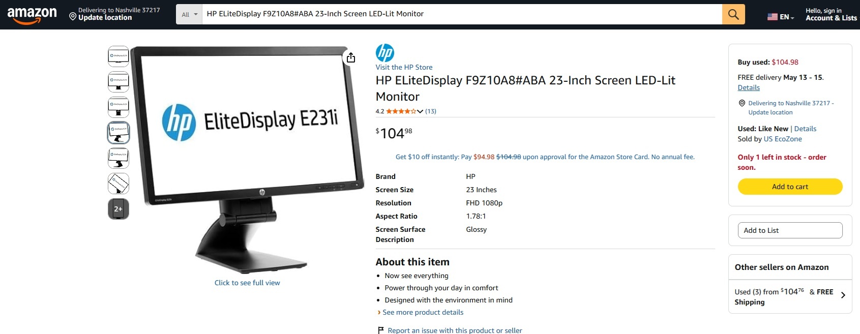 HP Elitedisplay e231 - photo 4