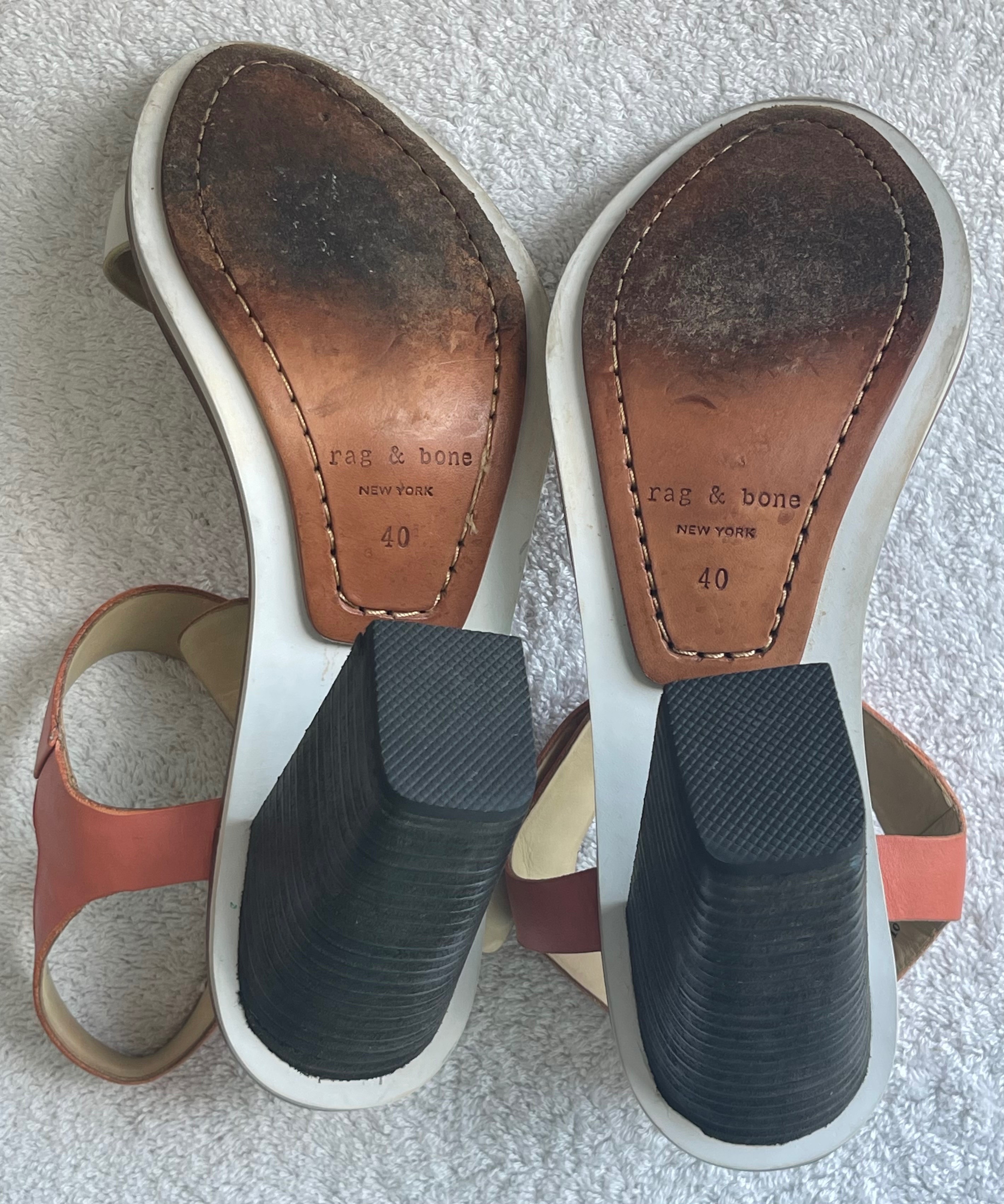 Rag & Bone Colourblock Leather Ankle Strap Block Heels - photo 4