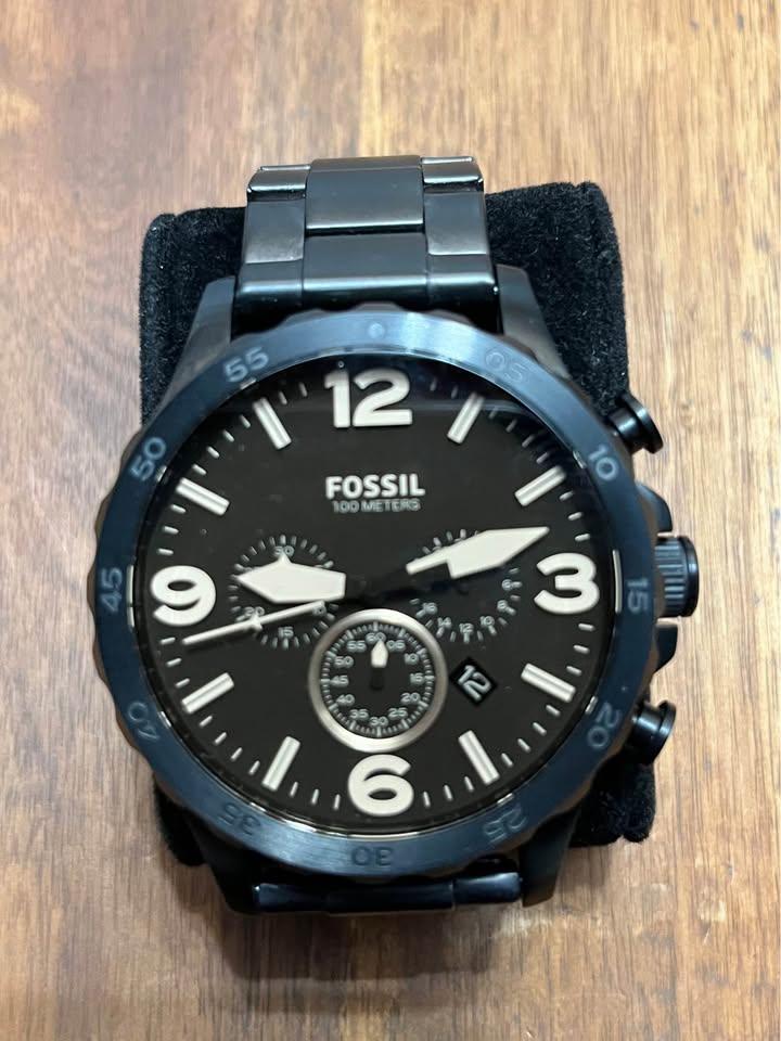 Fossil Nate Chronograph Brown Stainless Steel Watch JR 1487
