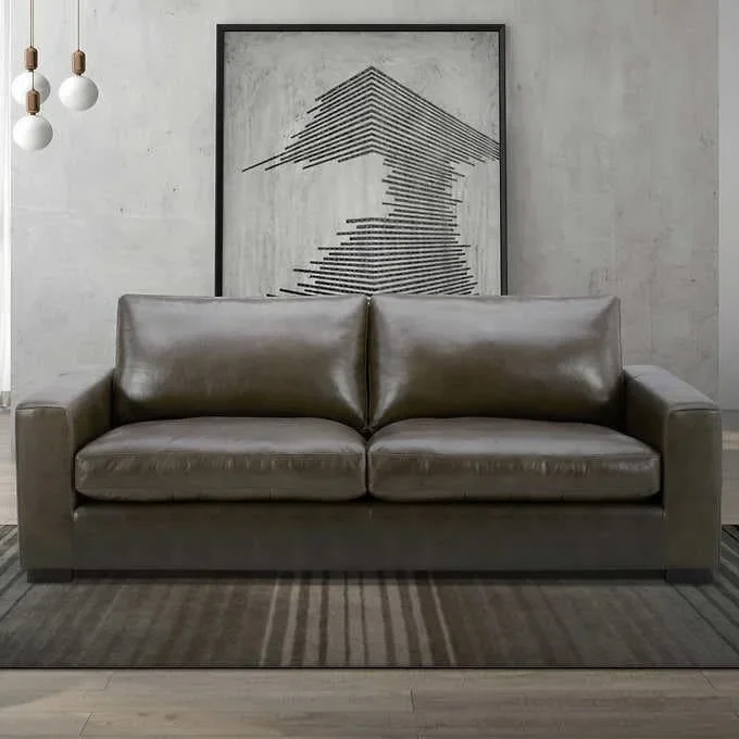 Modern Top Grain Leather Sofa