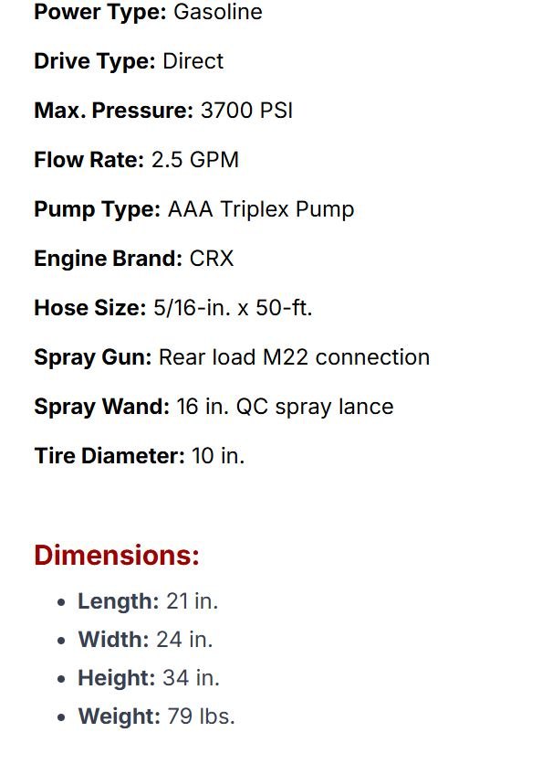 PS61370 Pro Series Pressure Washer with CRX Engine - 3700 PSI - photo 5