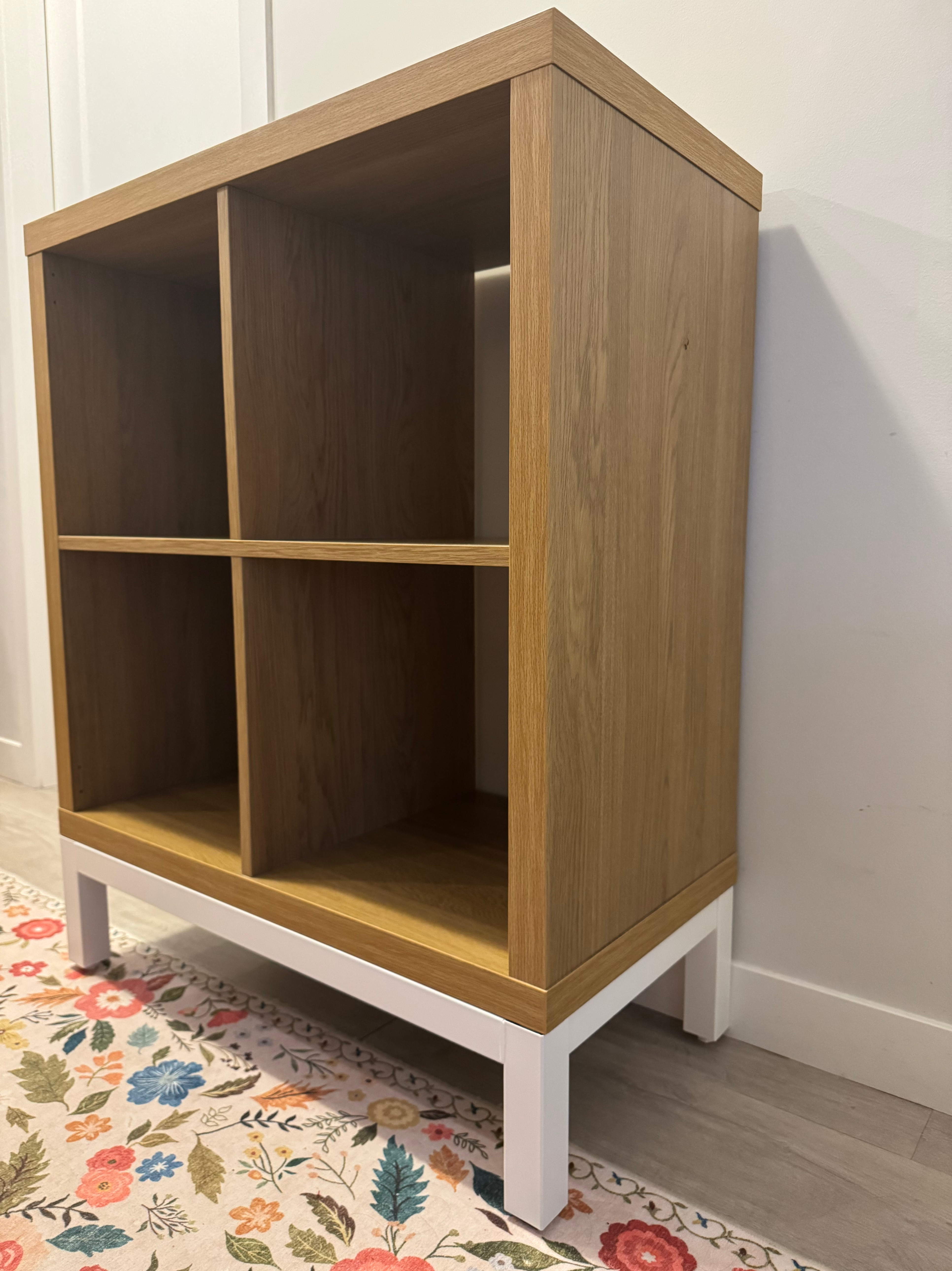IKEA KALLAX Shelving Unit with Base - Oak effect/White - photo 3