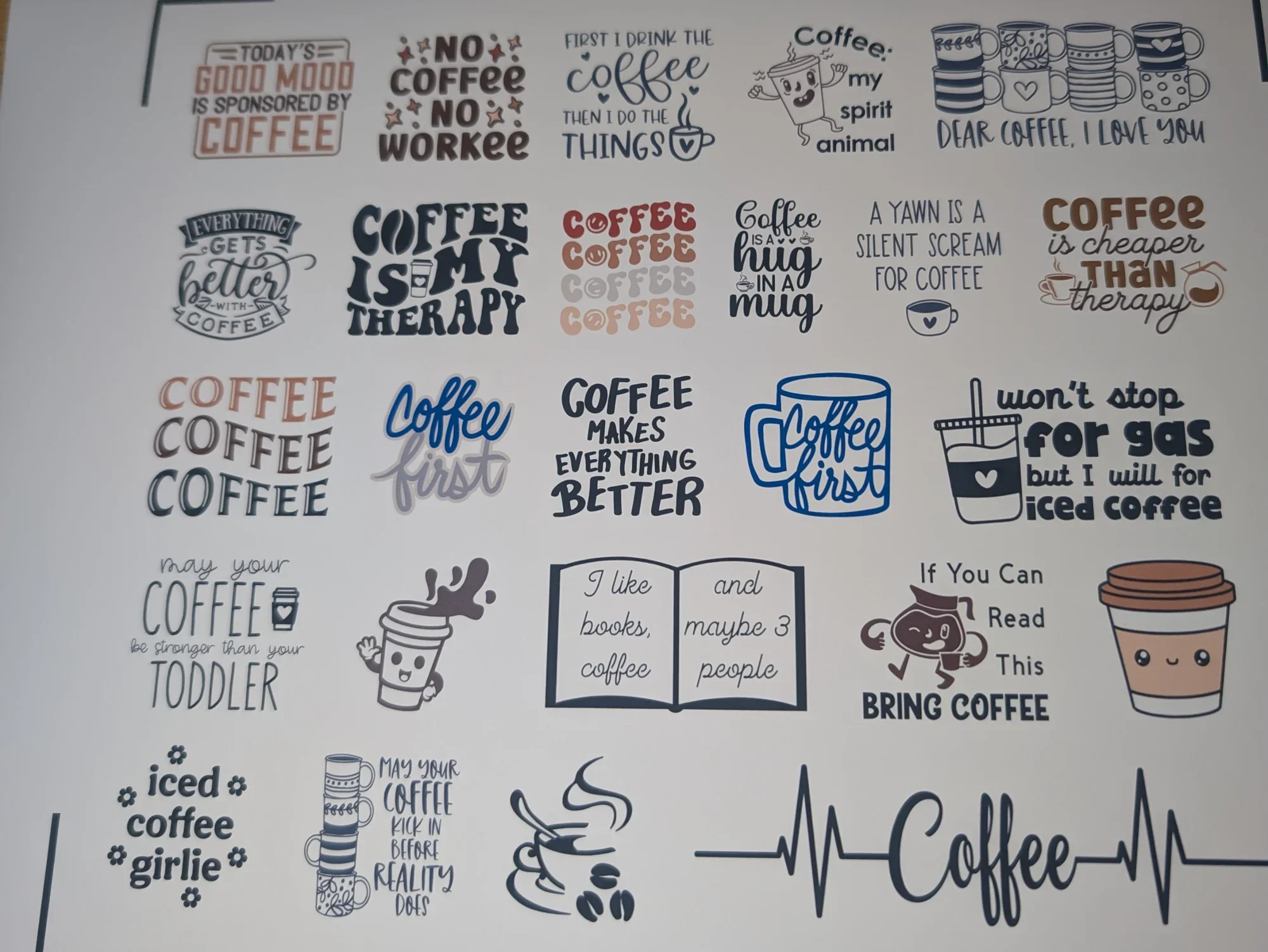 Funny Coffee Stickers | 25pk Vinyl Decals - photo 4