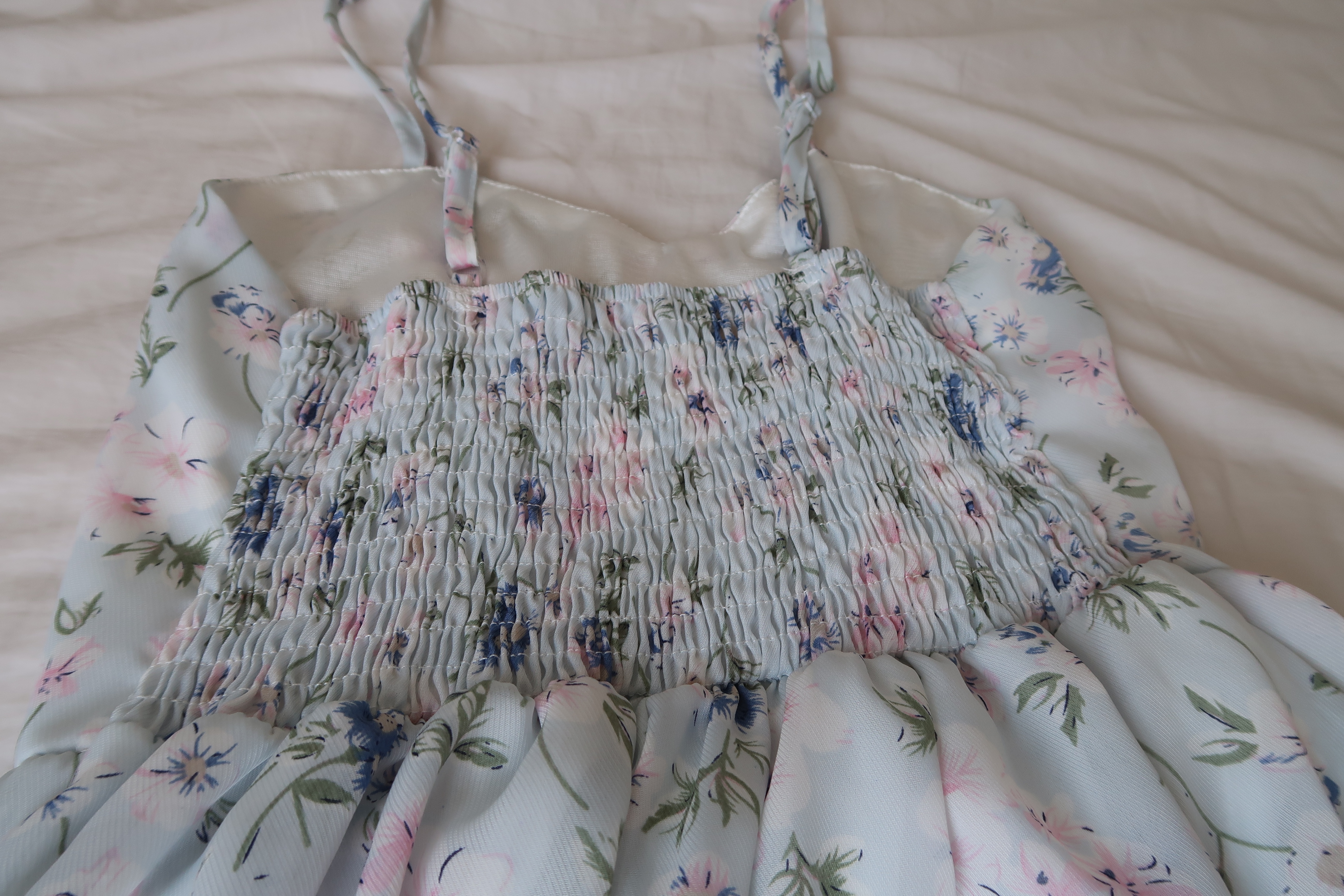 Cute Light Blue Floral Print Mini Summer Dress - photo 5