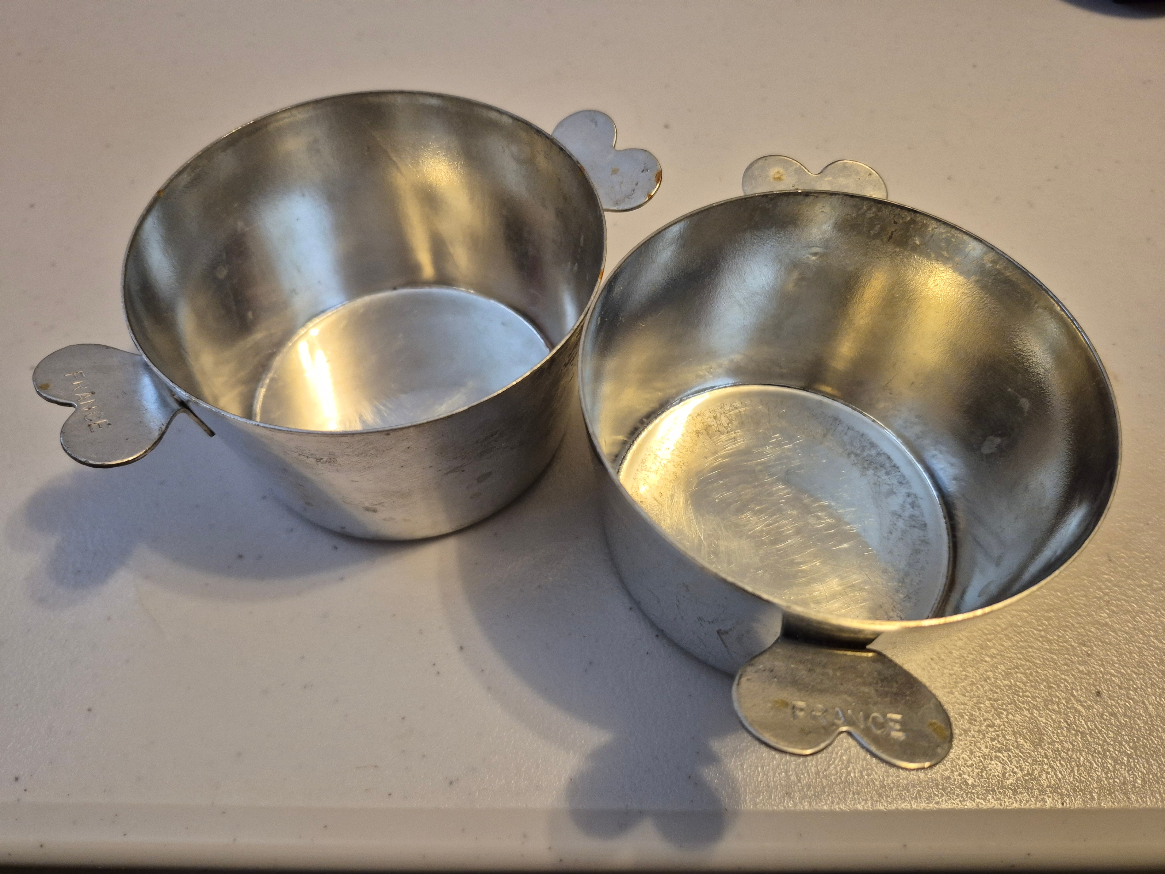 Vintage French, Metal Charlotte Molds / Soufflé Pans - Set of 2