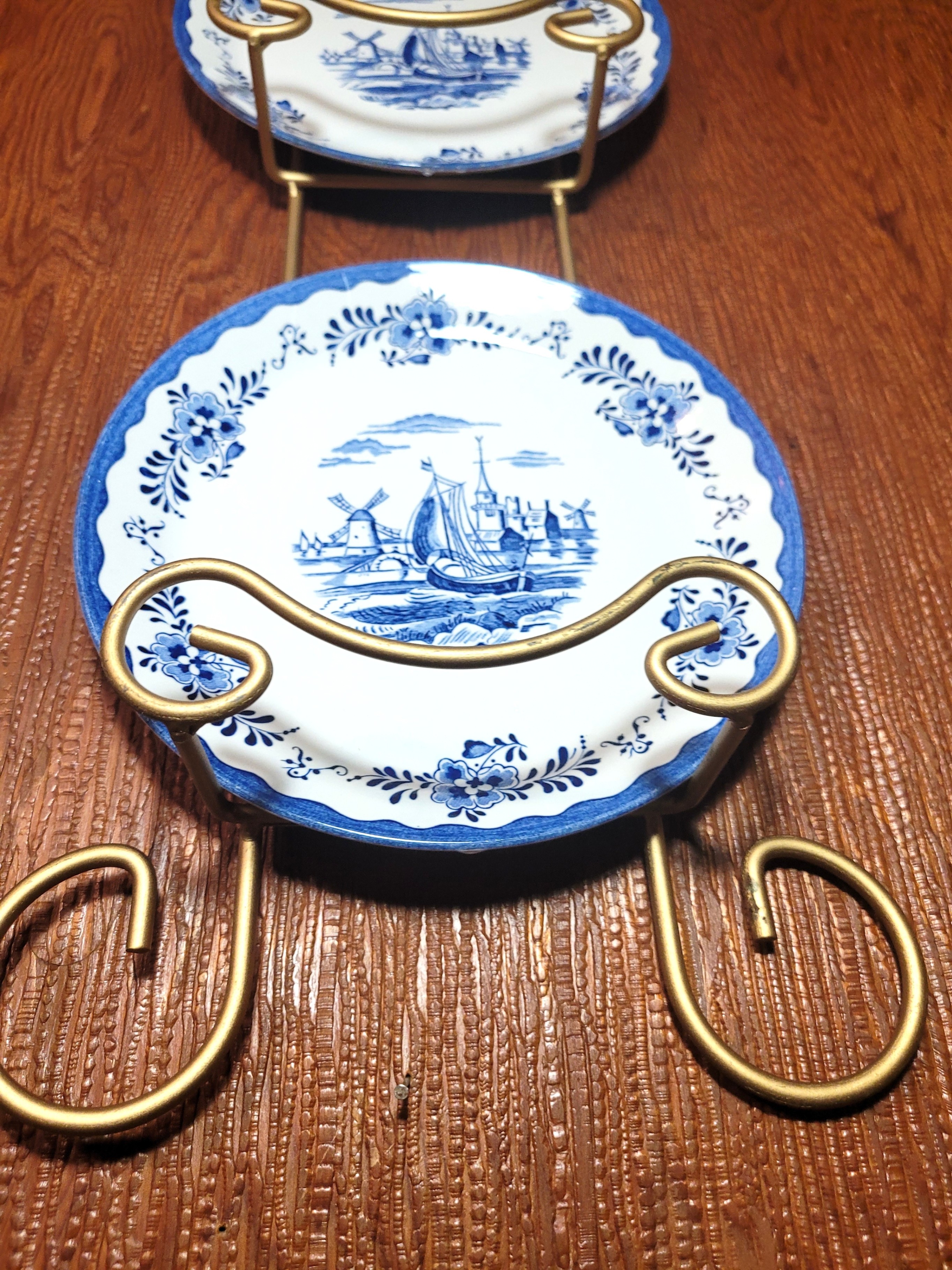 1974 Johnson Broth. Holland Blue White Ironstone Plates/Holder - photo 4