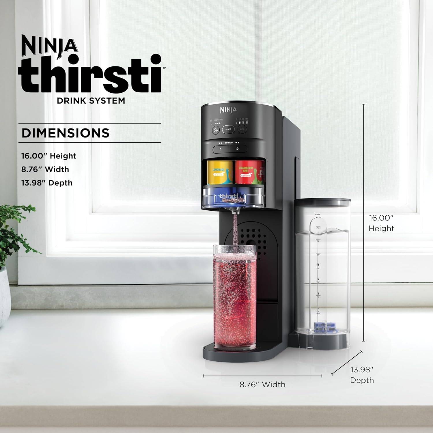 Ninja Thirsti Drink System, Soda Maker,Carbonated Water Machine, - photo 2