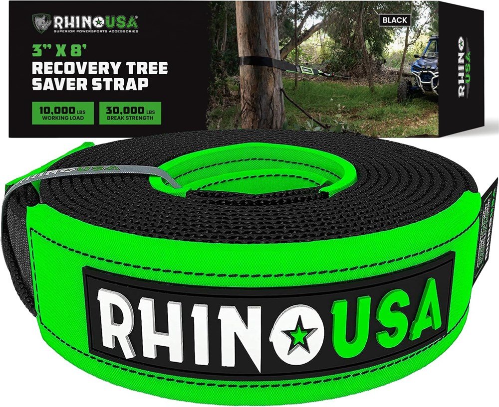 Rhino USA 3" x 8' Tree Saver Tow Strap –31,518 lb Break Strength
