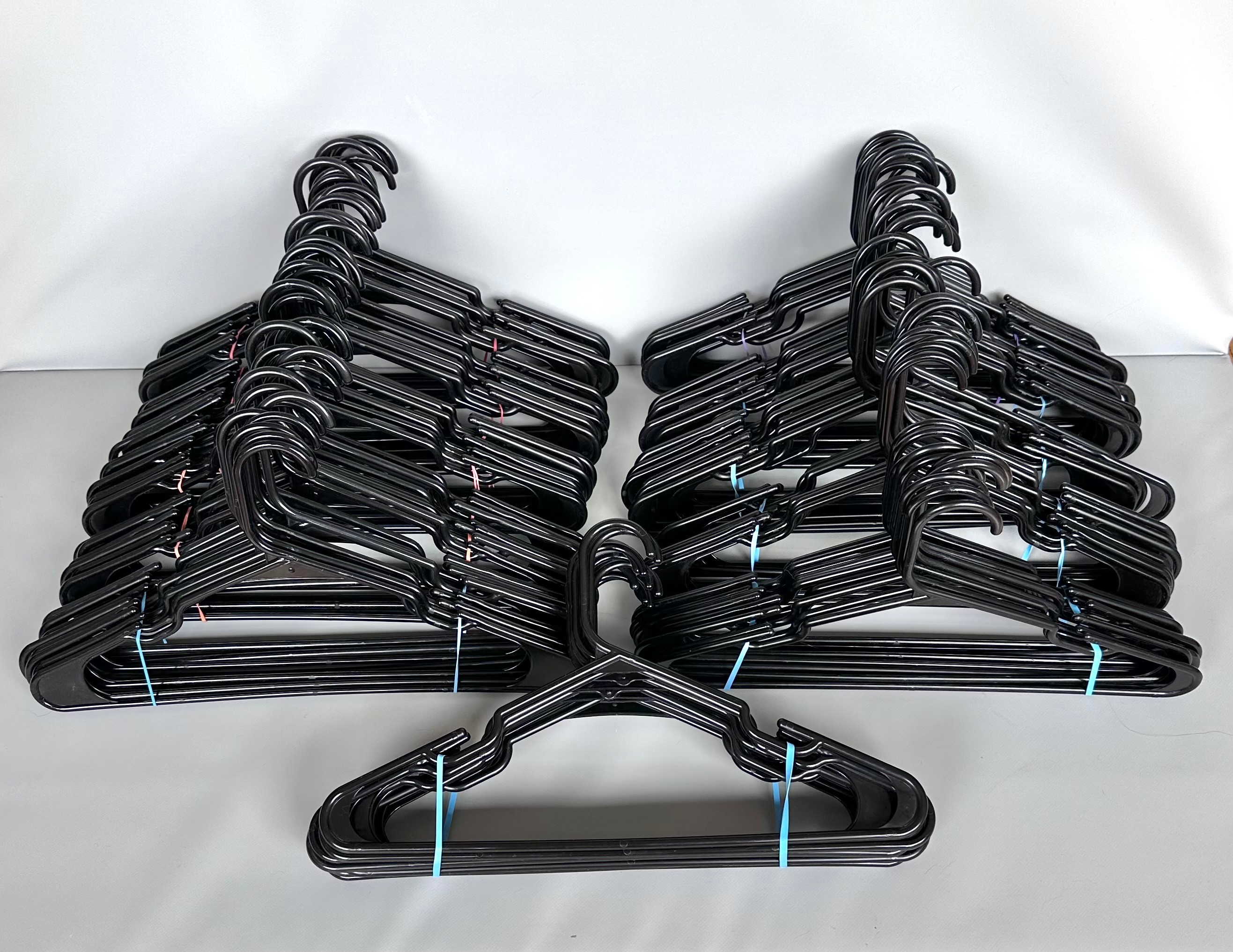 150 Black Plastic Hangers