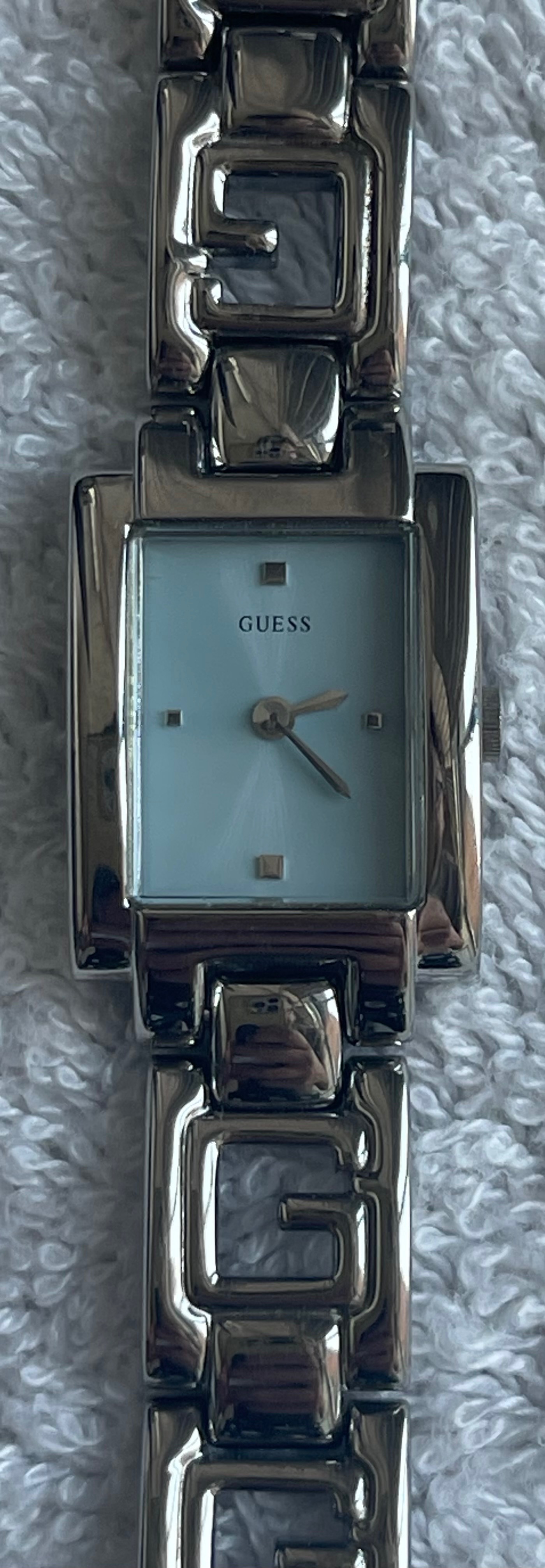 Vintage Guess G-Link Square Watch – Ice Blue Face