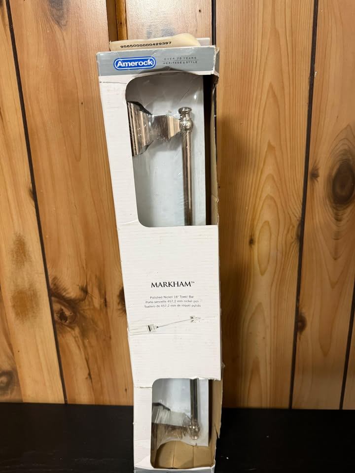 Amerock Markham 18” Towel Bar – Polished Nickel – NEW - photo 2