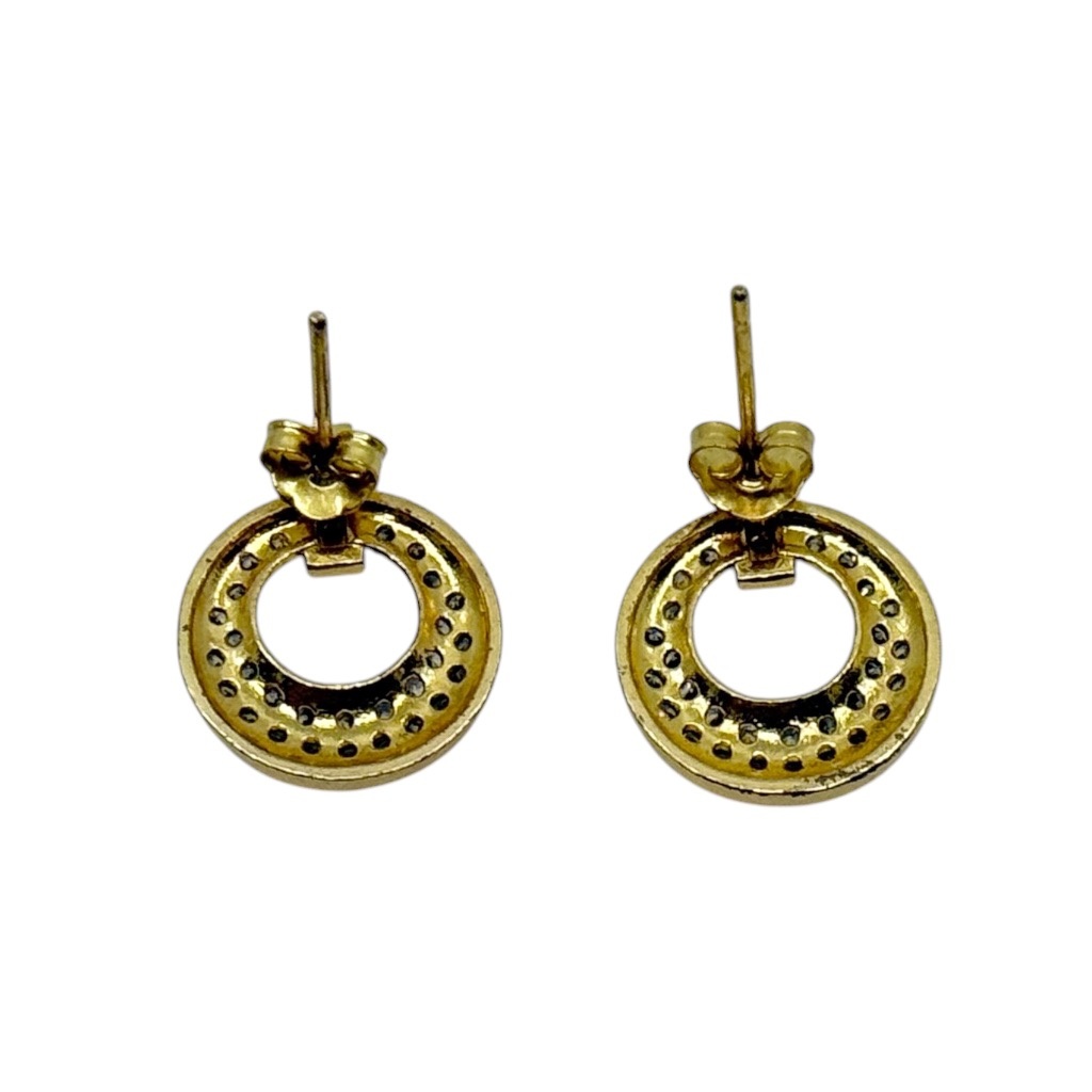 FAS Gold Vermeil sterling silver cubic zirconia stud earrings - photo 3