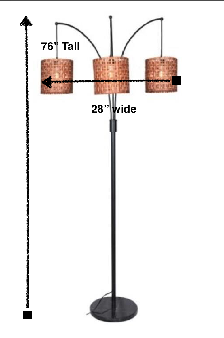3-Light Arch Floor Lamp - Bohemian Arc Light - Luce Lumen NEW - photo 5