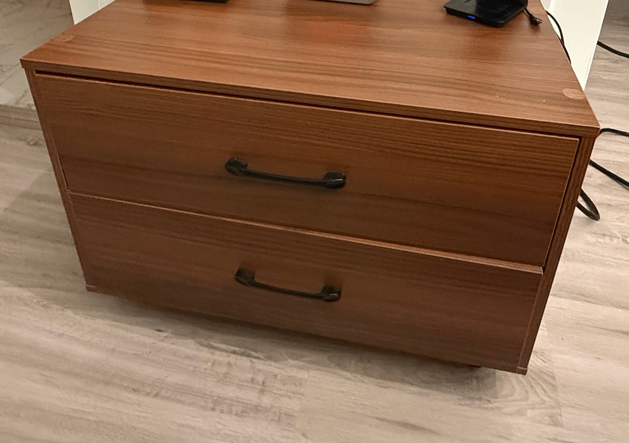 Walnut 2-Drawer Lateral Cabinet / Nightstand - Like New - photo 2