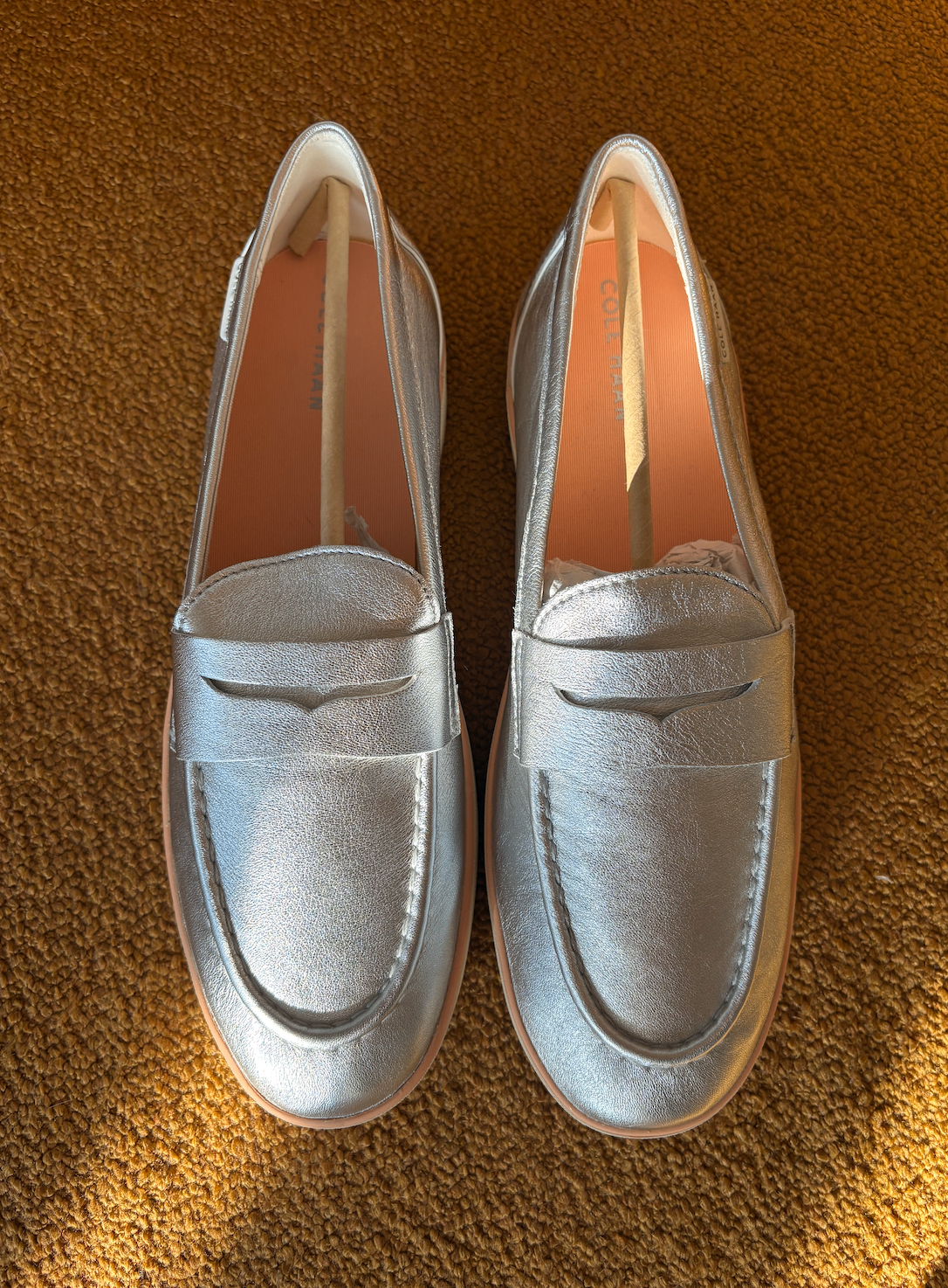 Cole Haan Nantucket 2.0 Loafers Silver-Gold Women Sz11 New