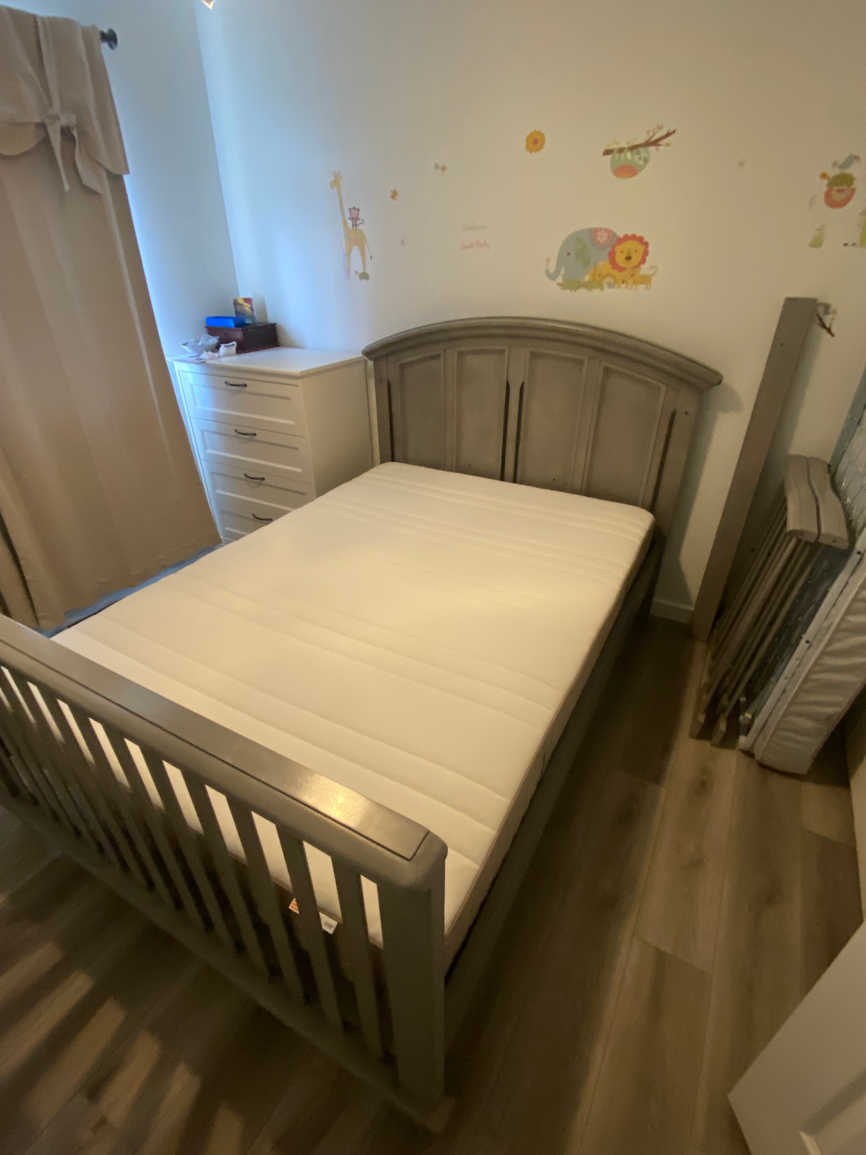Solid Wood Crib + Full size Bed Package – Grey Finish - photo 4