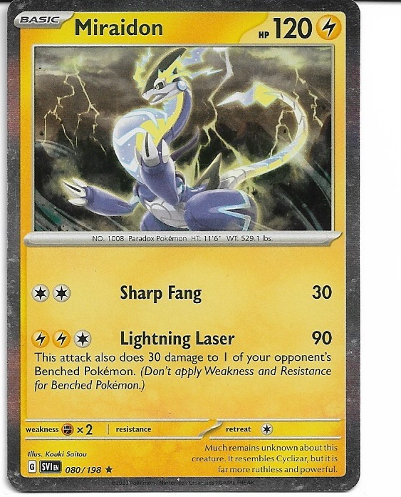 Pokemon Miraidon 080/198 Scarlet & Violet Base Holo P
