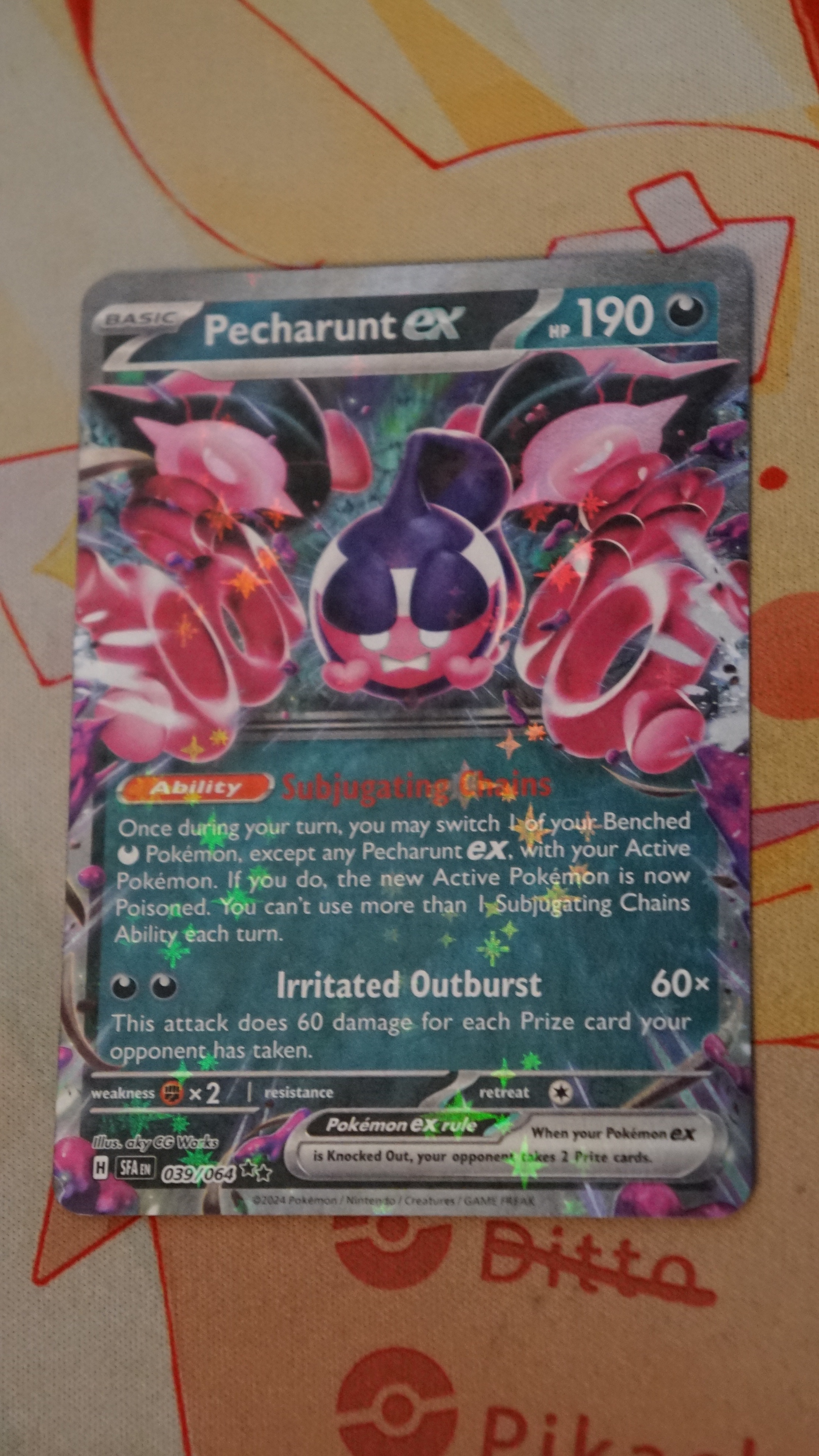 Pokemon Pecharunt ex 039/064 Shrouded Fable Non-Holo NM - photo 3