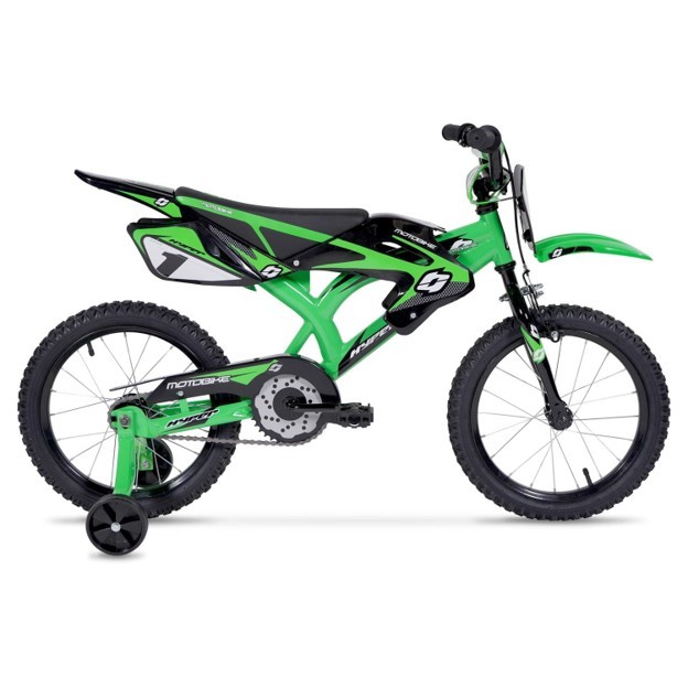 Hyper Bicycles 16" Motobike with Training Wheels – Neon Green - photo 4