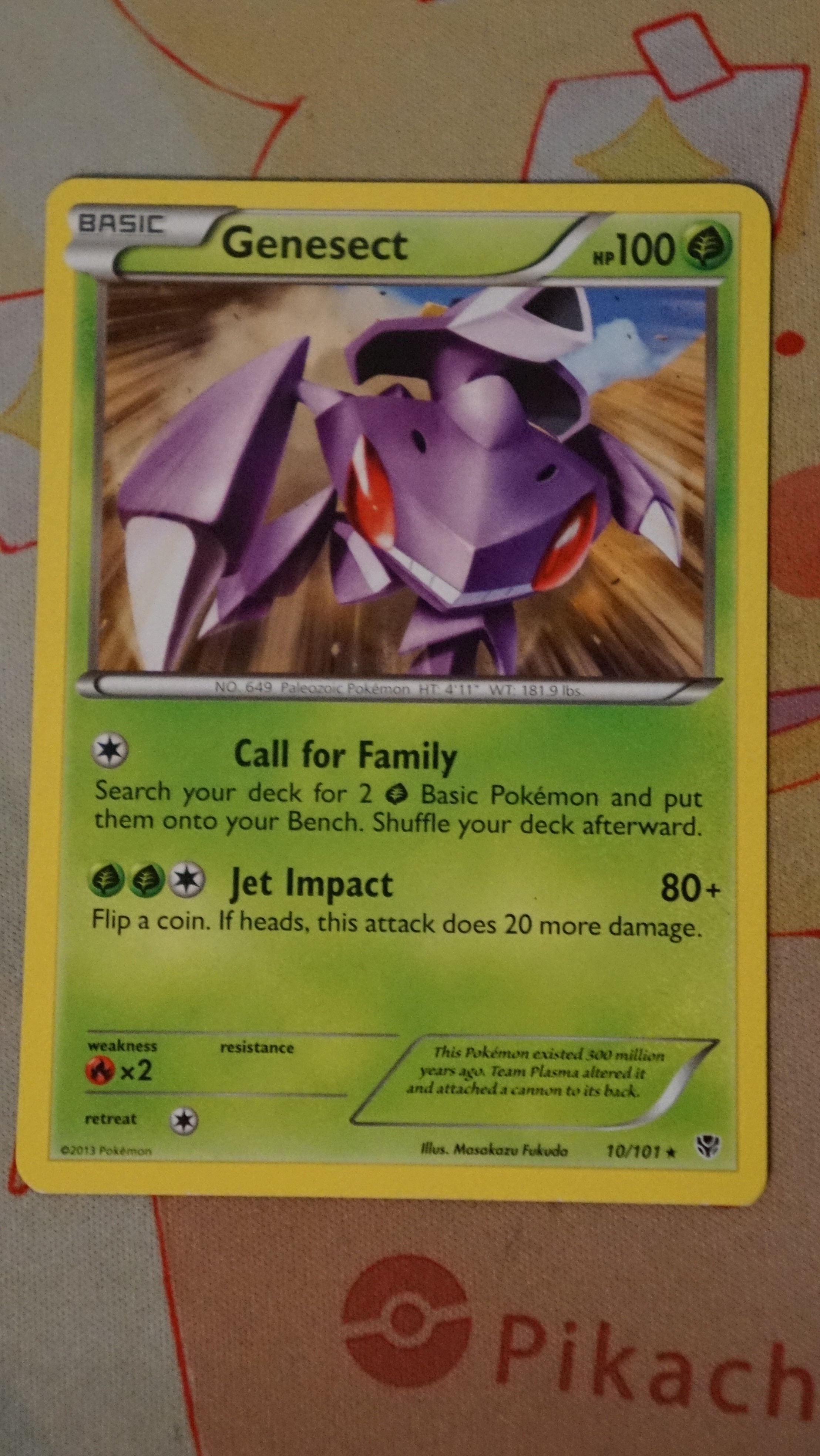 Pokemon Genesect 10/101 Plasma Blast Non-Holo LP - photo 3