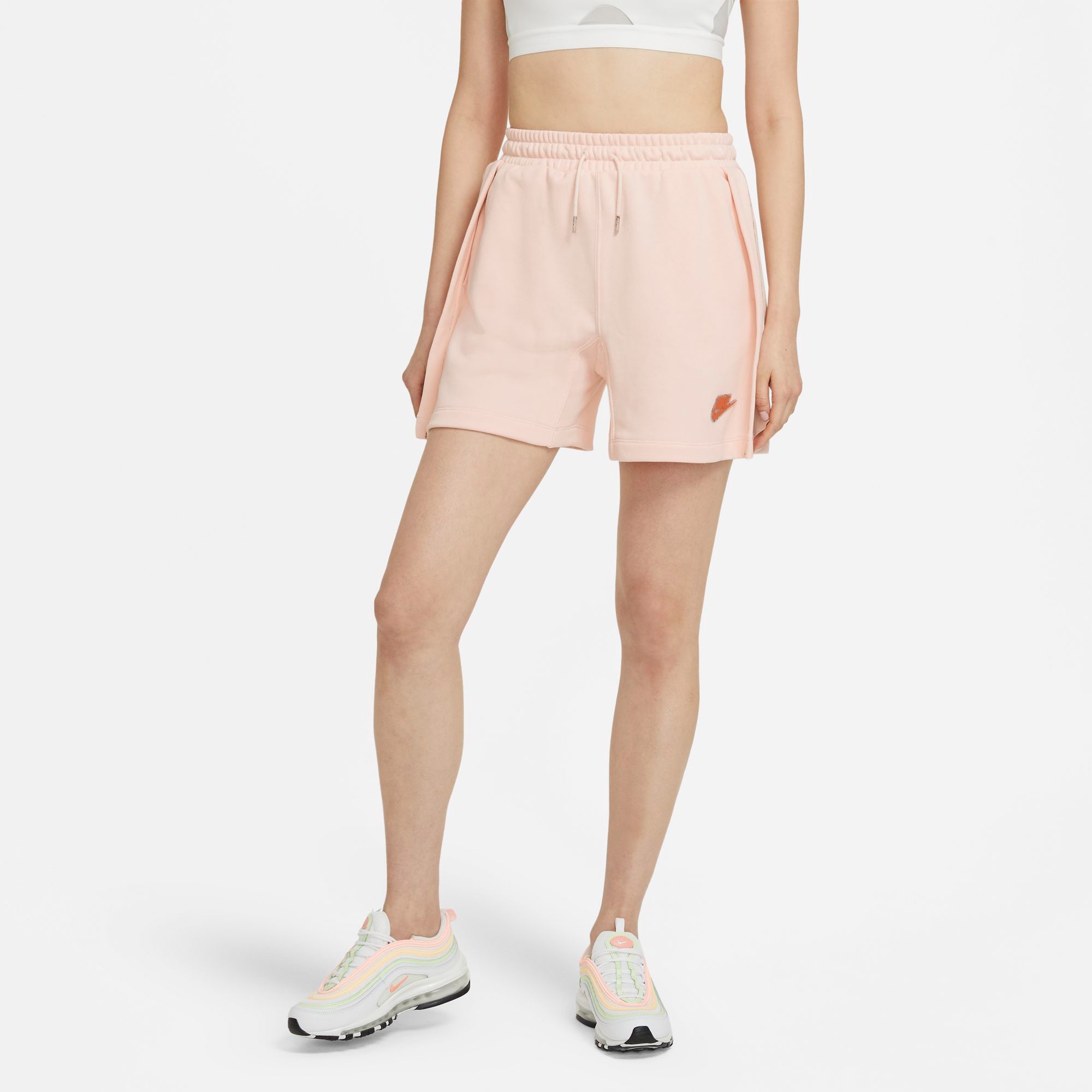 BNWT Nike Women's Loose Fit Peach Pink Exercise Cotton Shorts - photo 5