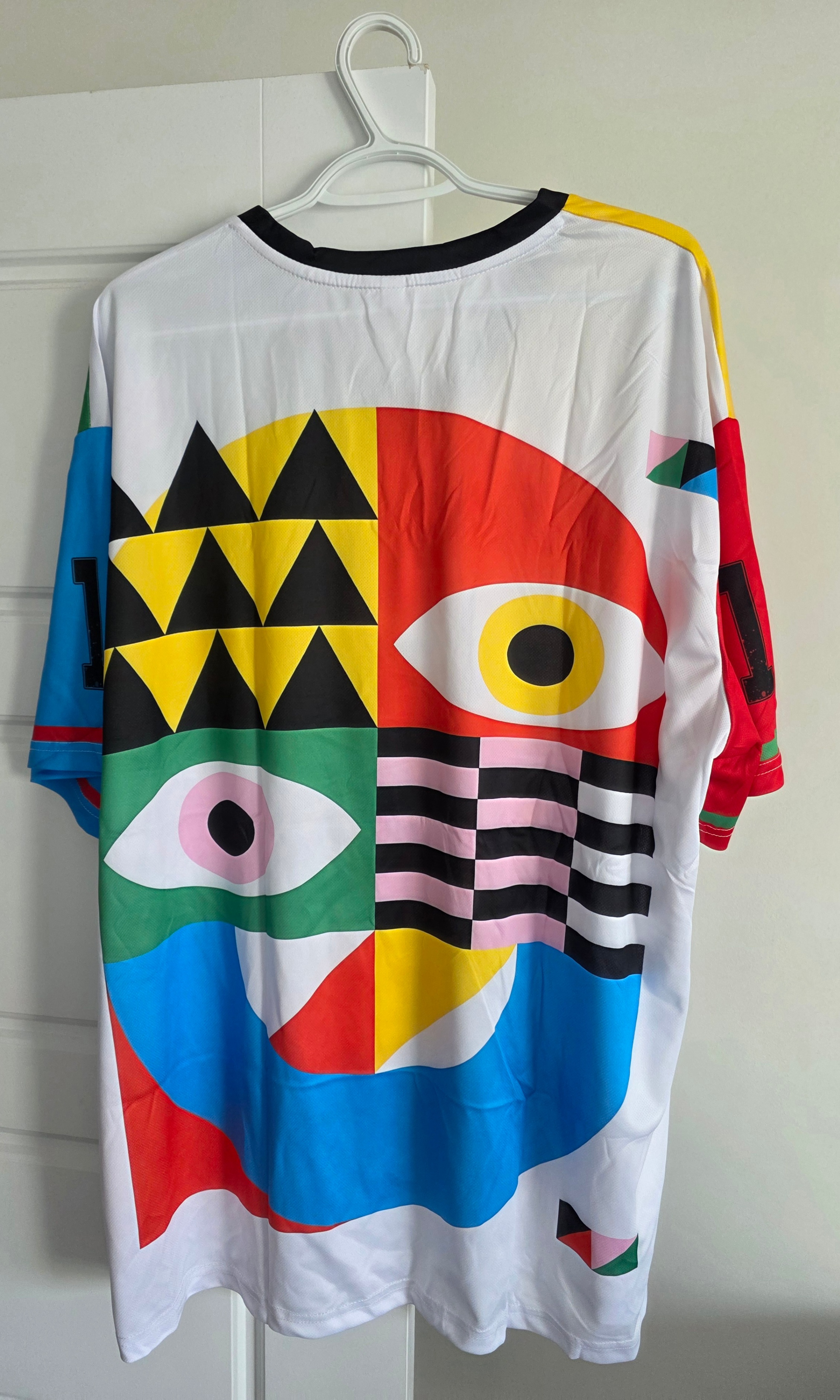 BAUHAUS-Colored Geometric Eyes-Oversized Mesh Jersey-Unisex 2XL - photo 4