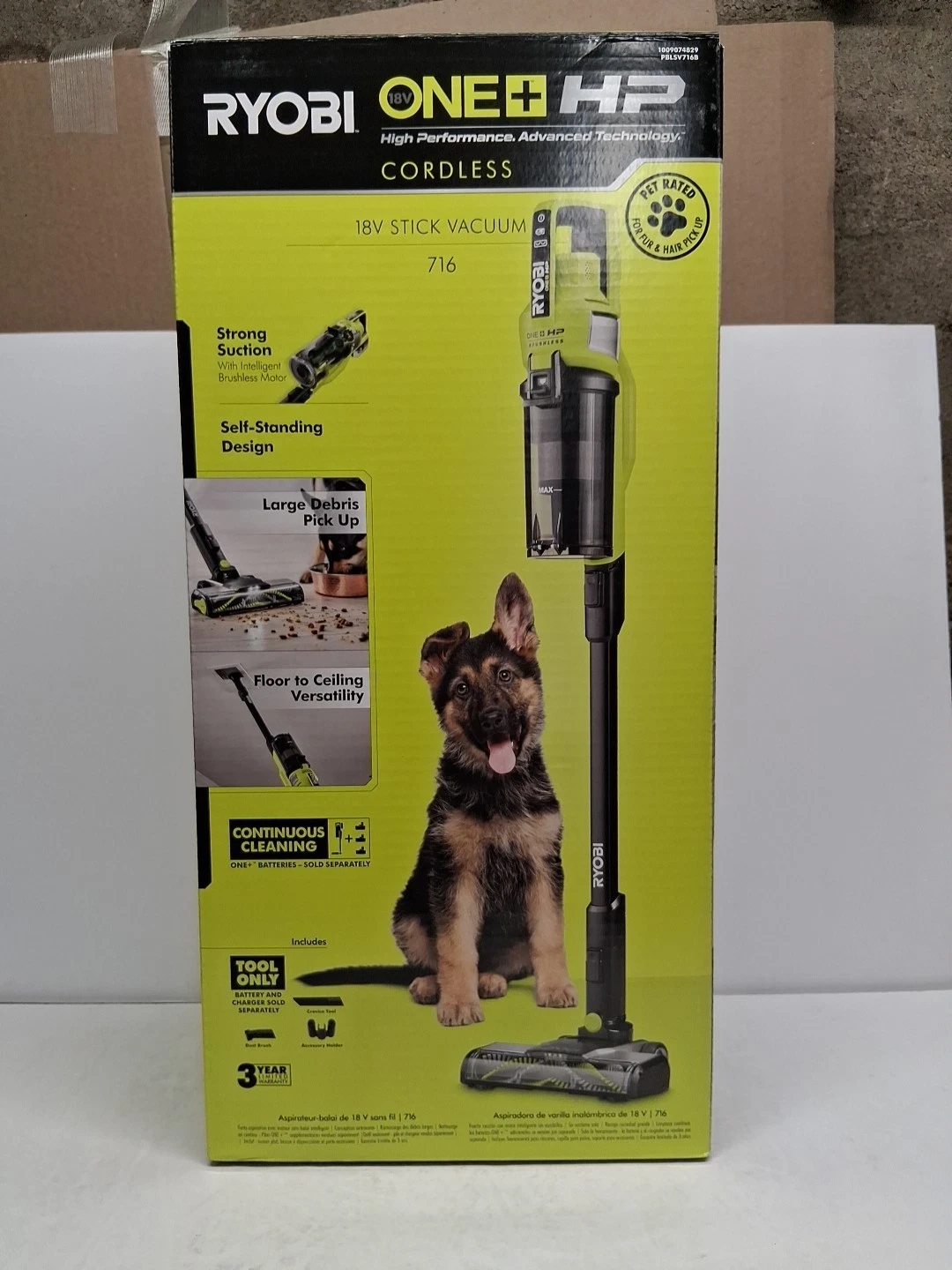 NEW RYOBI 18V ONE+ Cordless Pet Stick Vacuum Cleaner