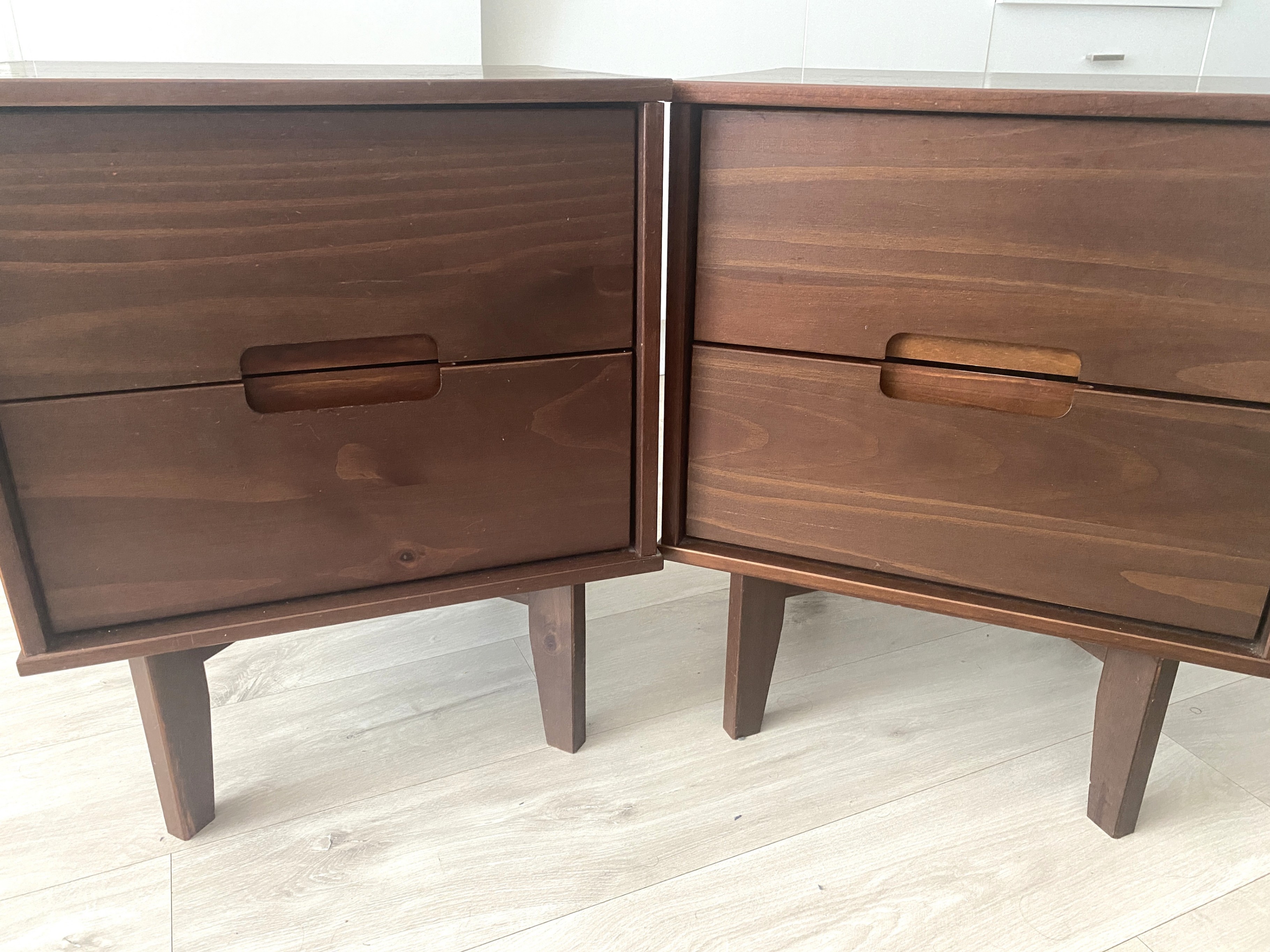 Pair of Walnut Color Nightstands