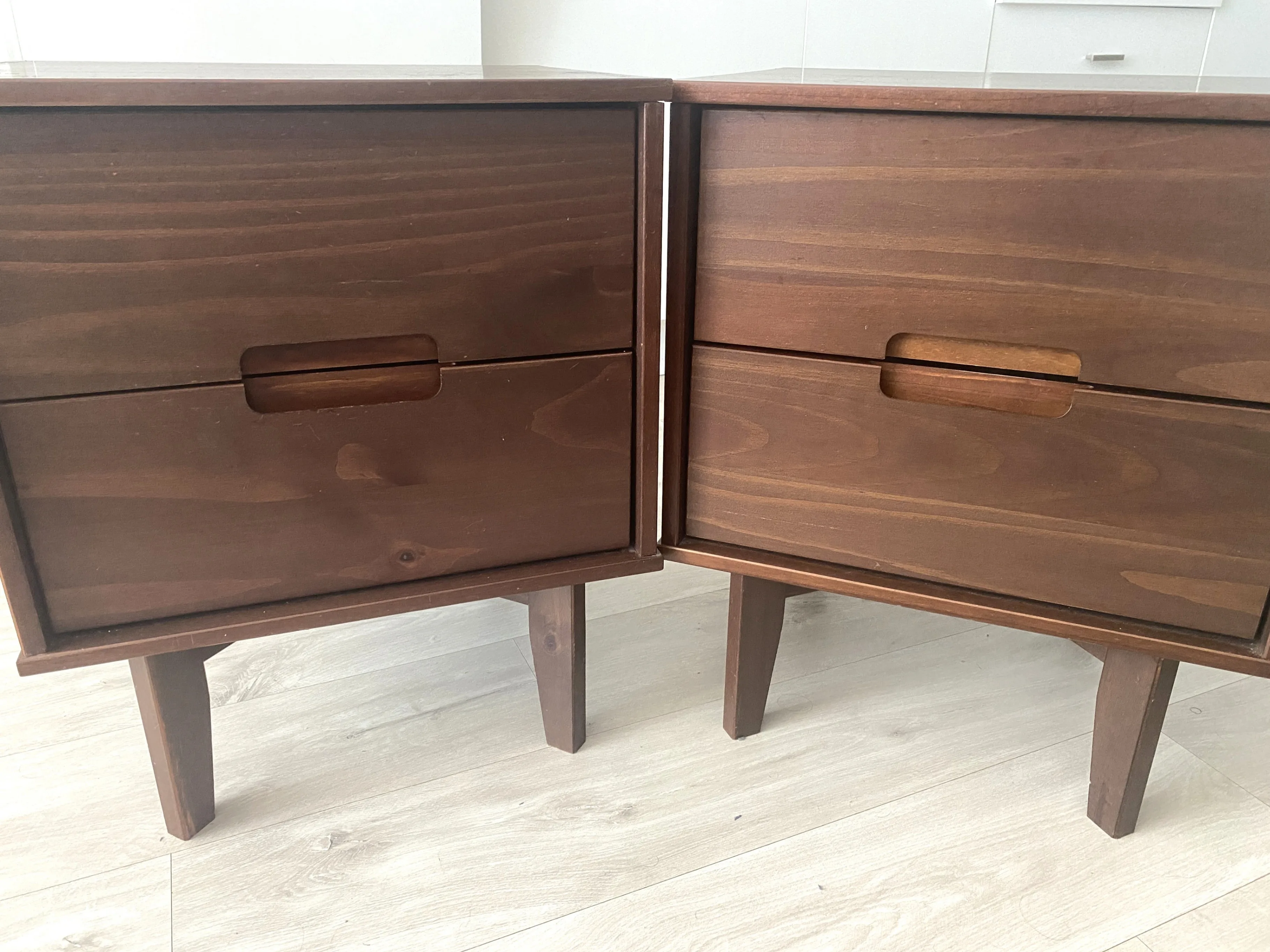 Pair of Walnut Color Nightstands