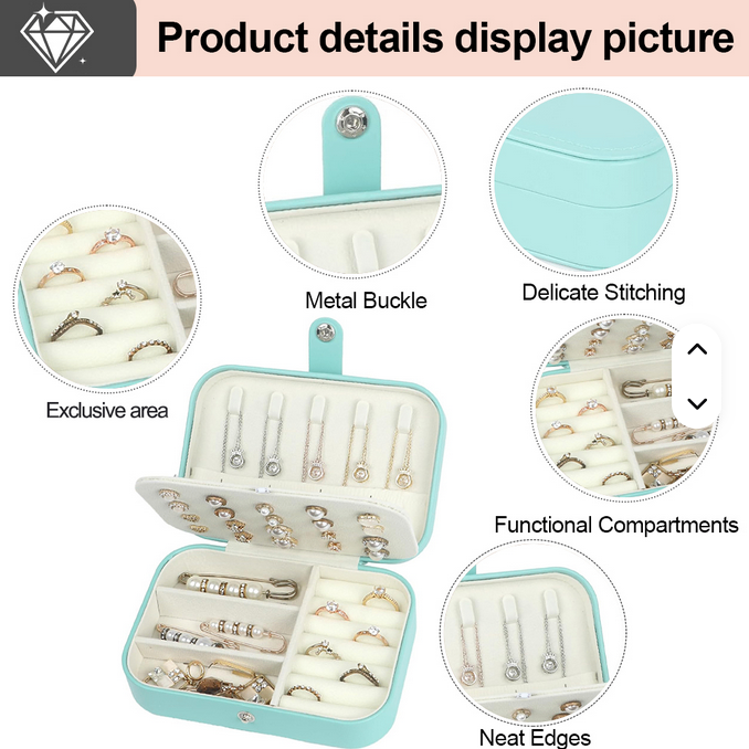 Jewellery Travel Earing Ring Necklace Jewelry Storage Box - photo 4