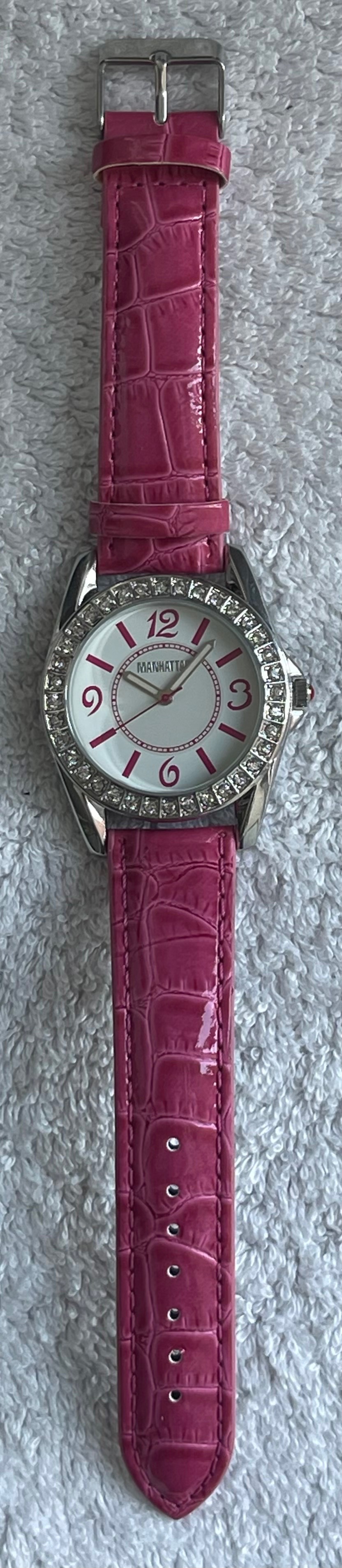 Manhattan by Croton Pink Crystal Watch CM204247 (Needs Battery) - photo 2
