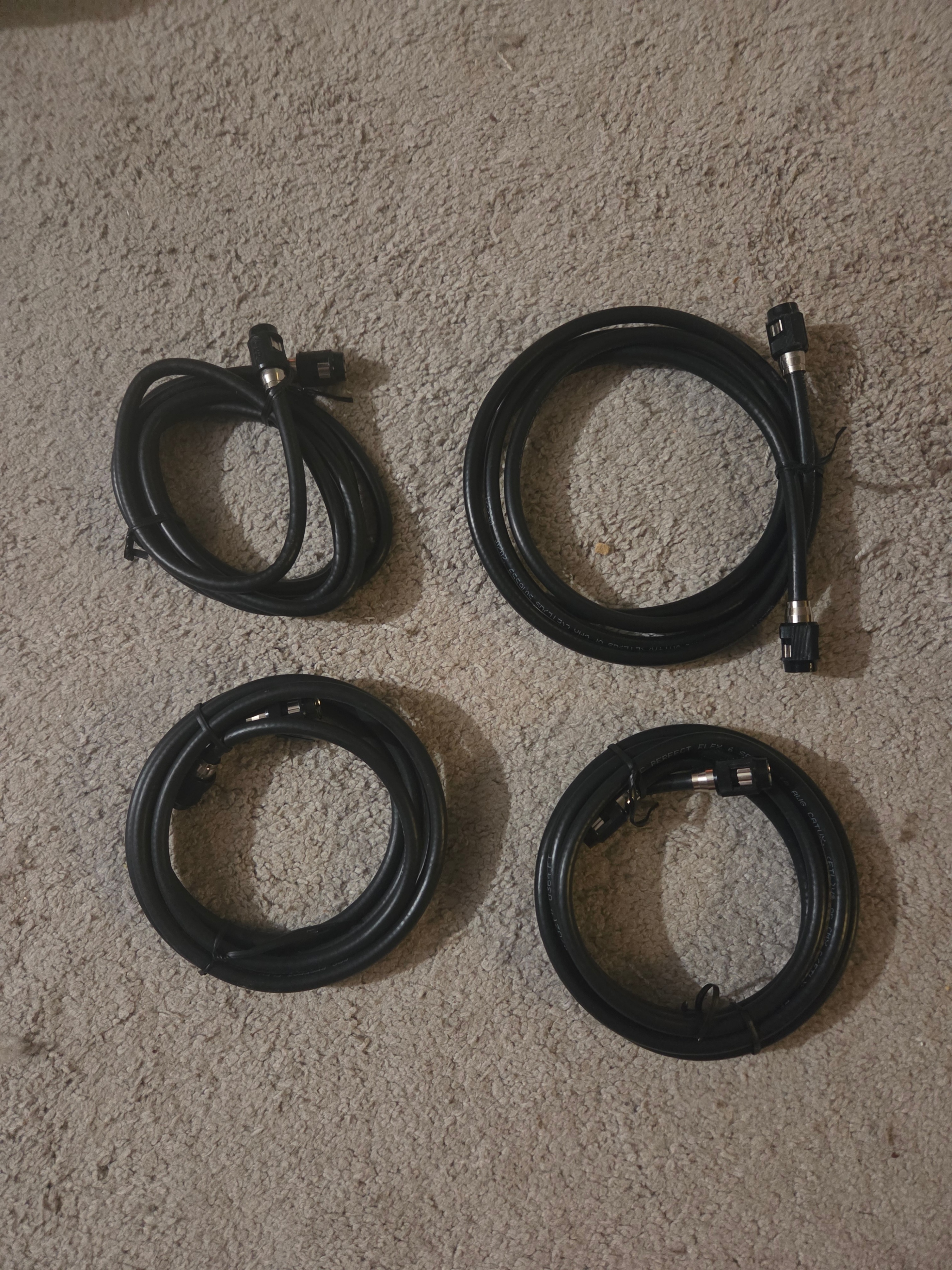 4 Pro-Grade PPC Perfect Flex RG6 Coaxial Cables w/ Weather Boots