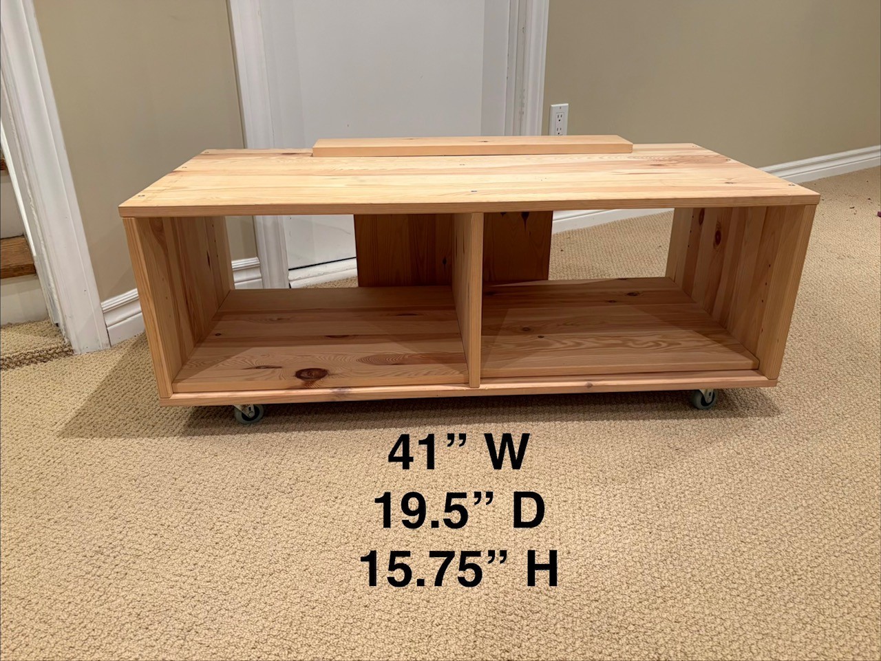 Wooden Table/TV Stand with Wheels