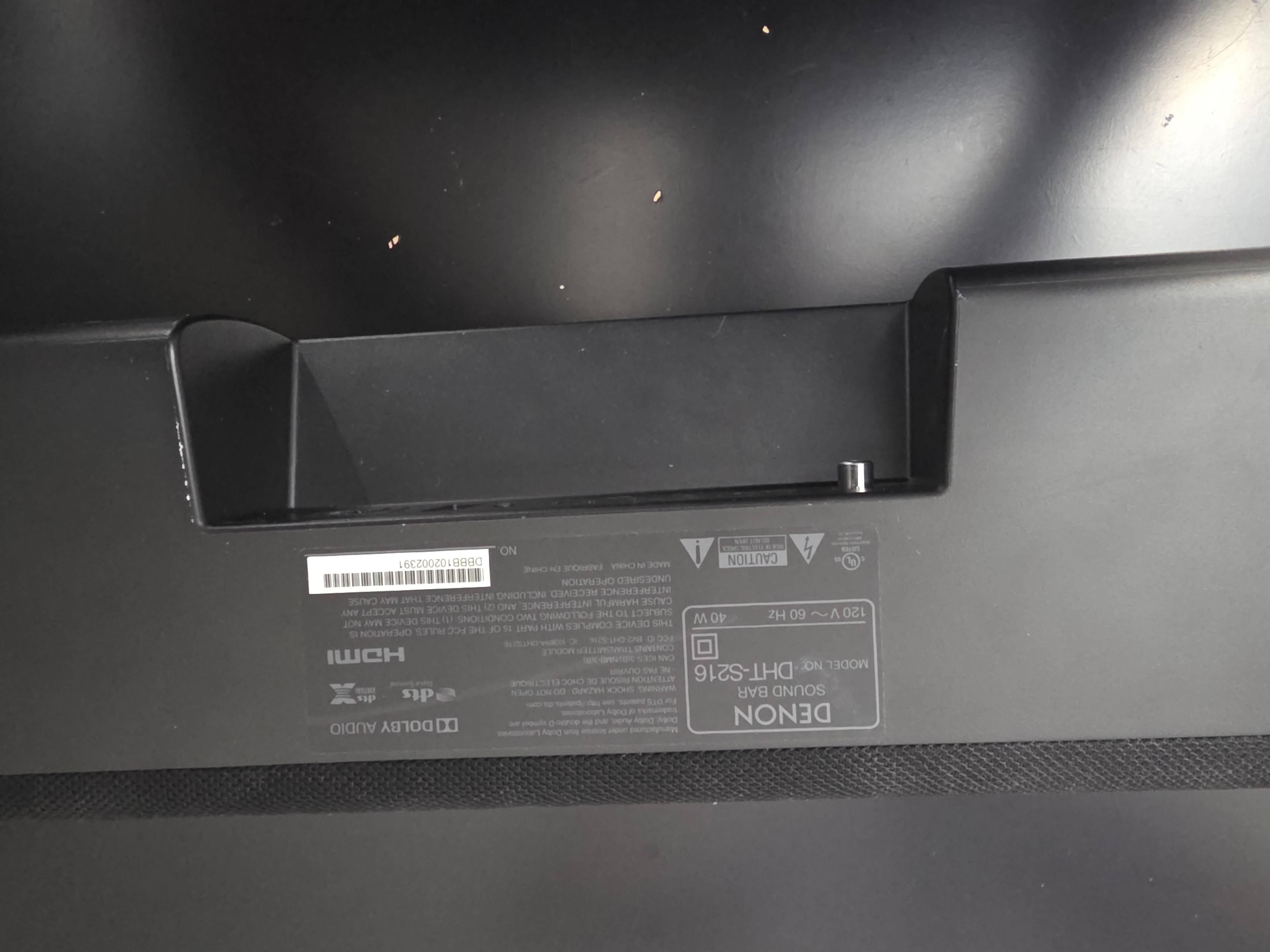 Denon DHT-S216 Slim Soundbar with Built-in Subwoofers - 4K UHD/B