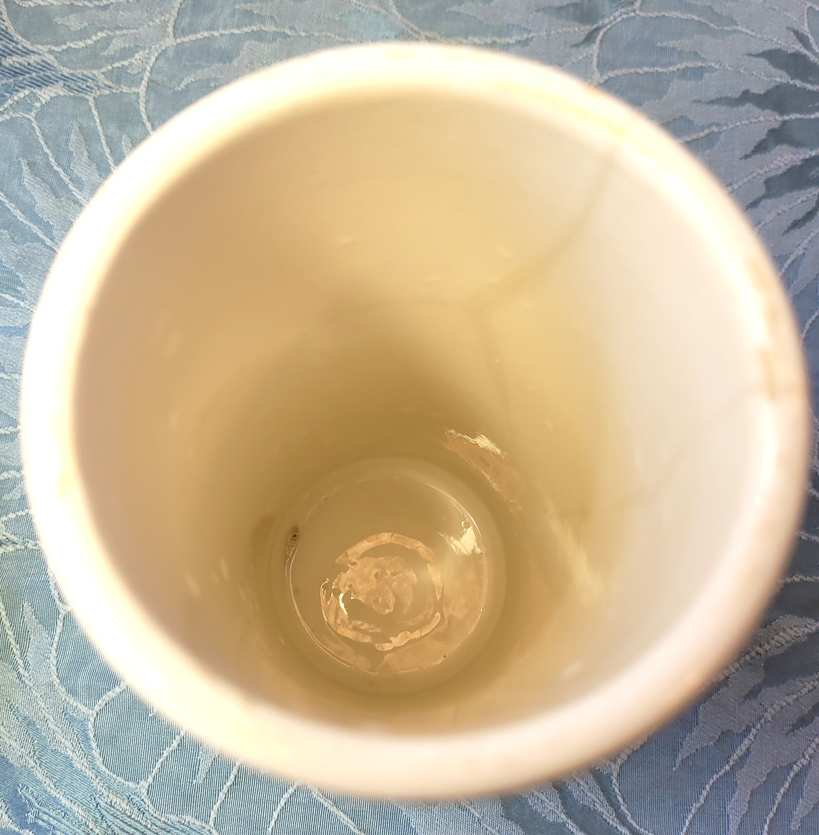 Circa 1950s Plaid Ceramic Cylinder Vase Italy HM Cory Blue Cream - photo 4