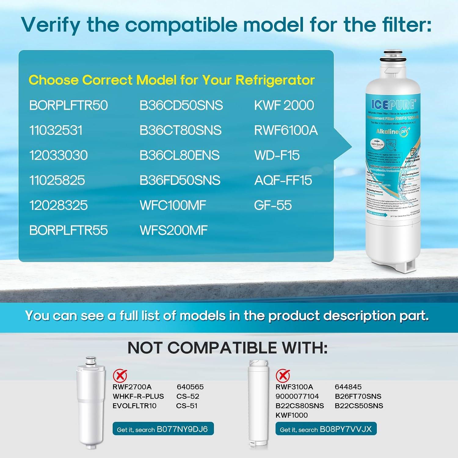 Refrigerator Water Filter Replacement for Bosch Ultra - 2 Pack - photo 2