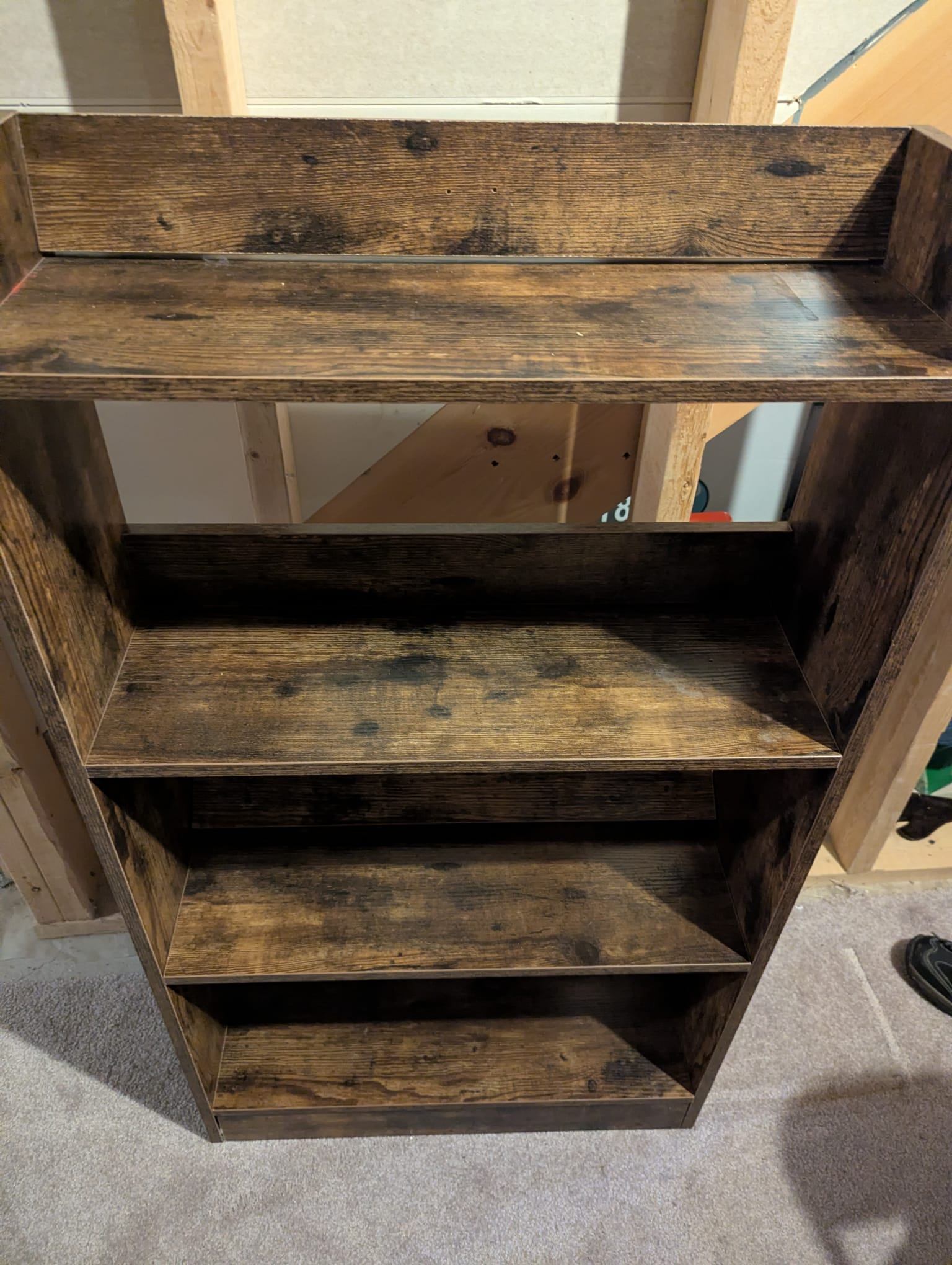 Rustic Brown 4-Tier Bookshelf / Bookcase - photo 2
