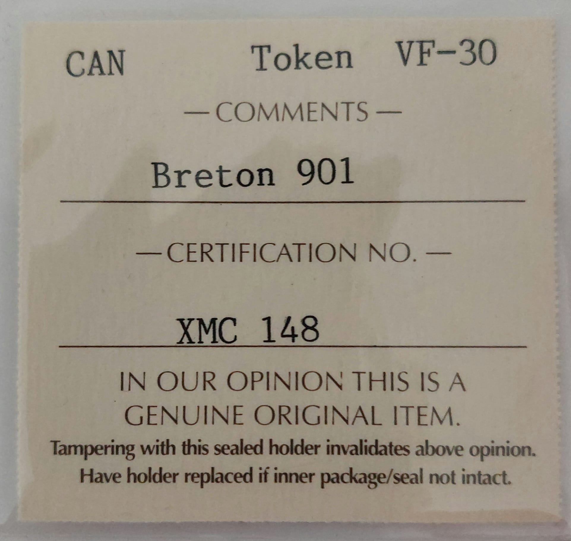 1882 Halifax Blakley & Co. Token – Breton 901 – ICCS VF-30 - photo 3