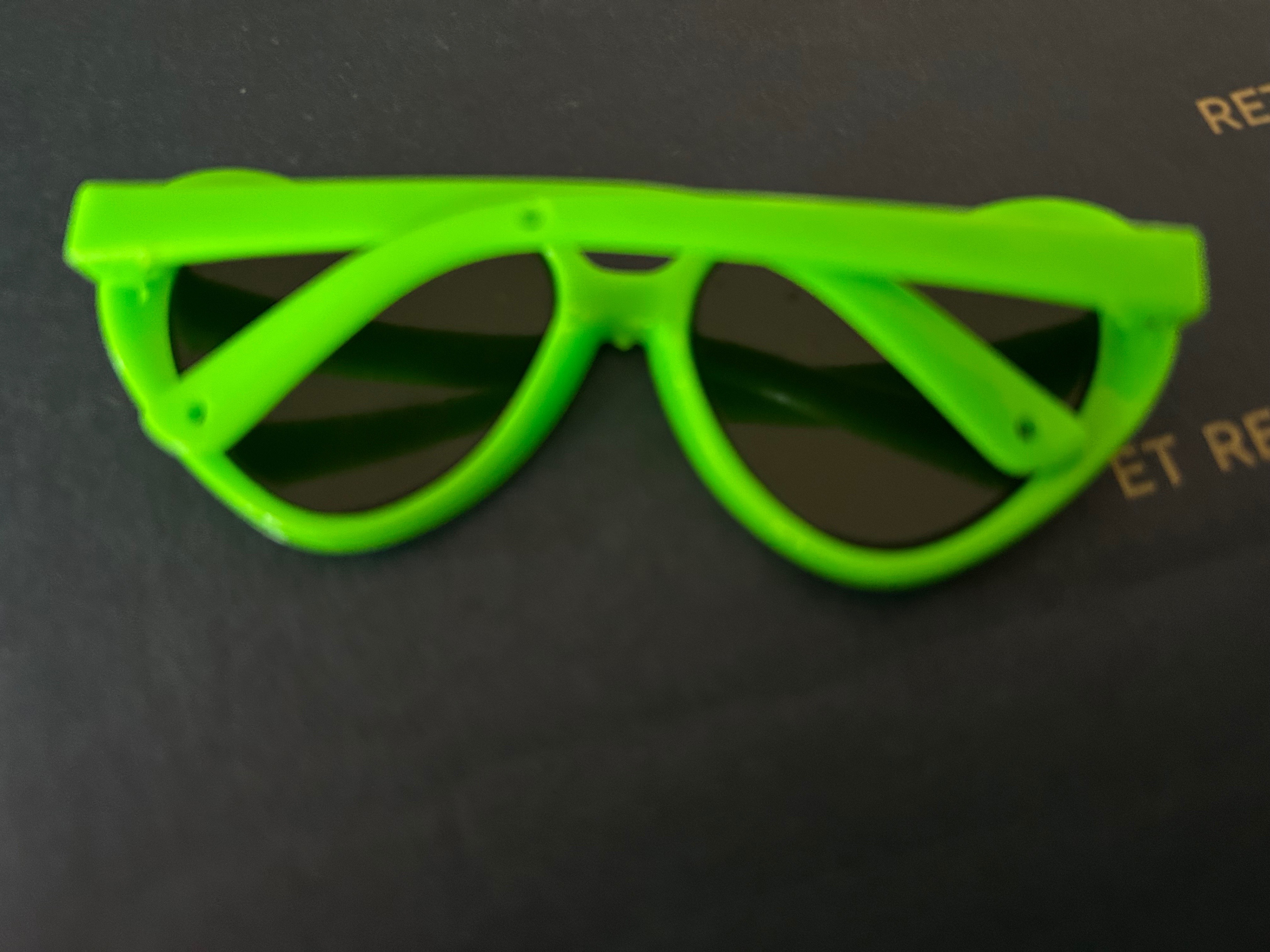 Neon Green Heart Eye Glasses - Cat/Small Pets - photo 2