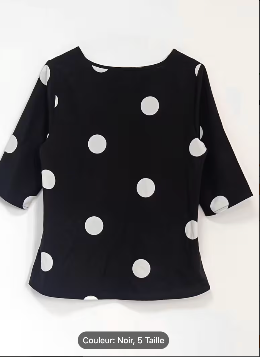 Ensemble 2 pièces Femme à pois noir et blanc XXL - photo 2