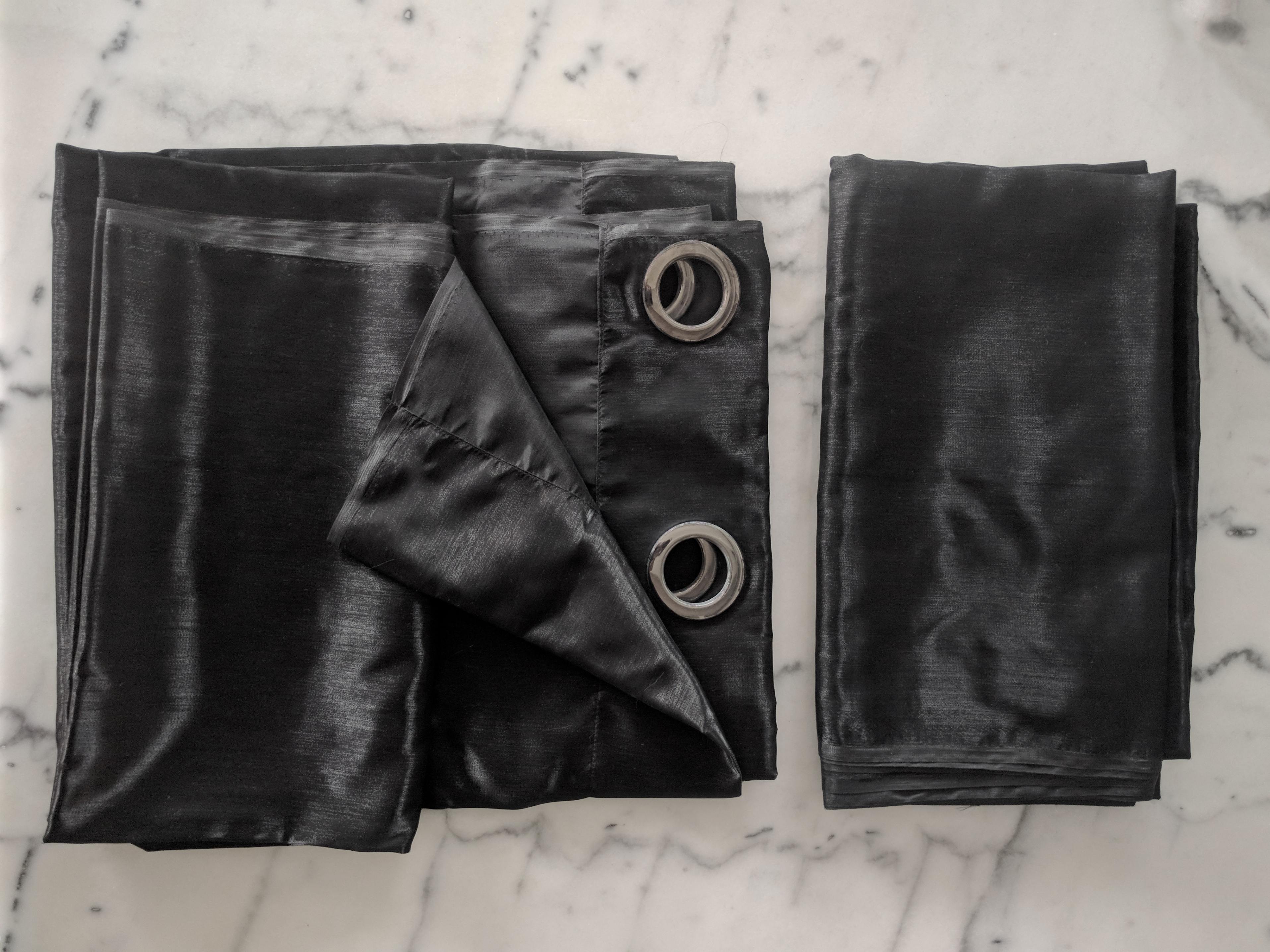 Black Sheer Curtain Set 92"